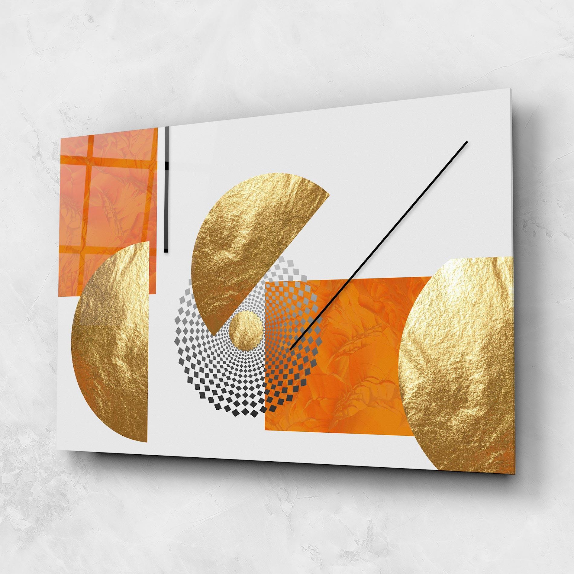 Glasbild Beautiful Gold Shapes mockup 1