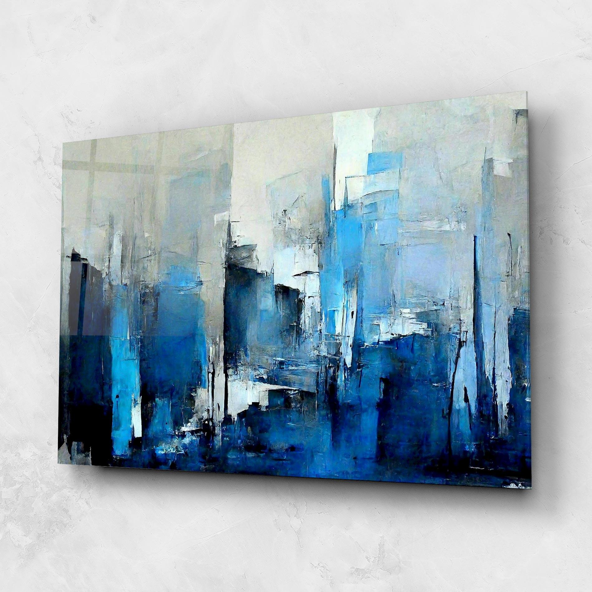 Glasbild Blue Gray Color mockup 1