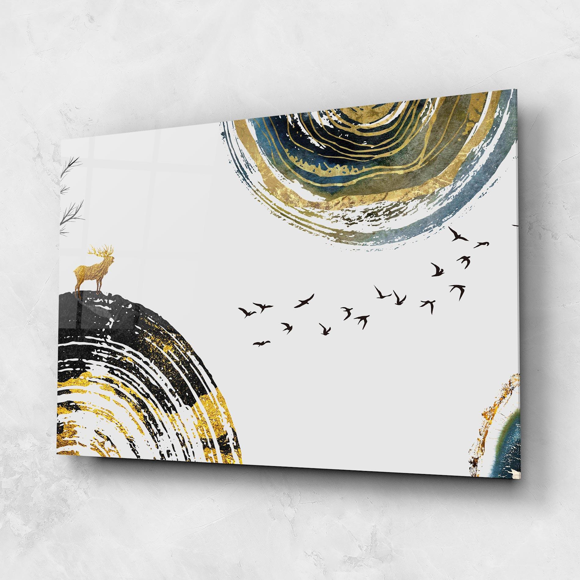 Glasbild Golden Deer mockup 1