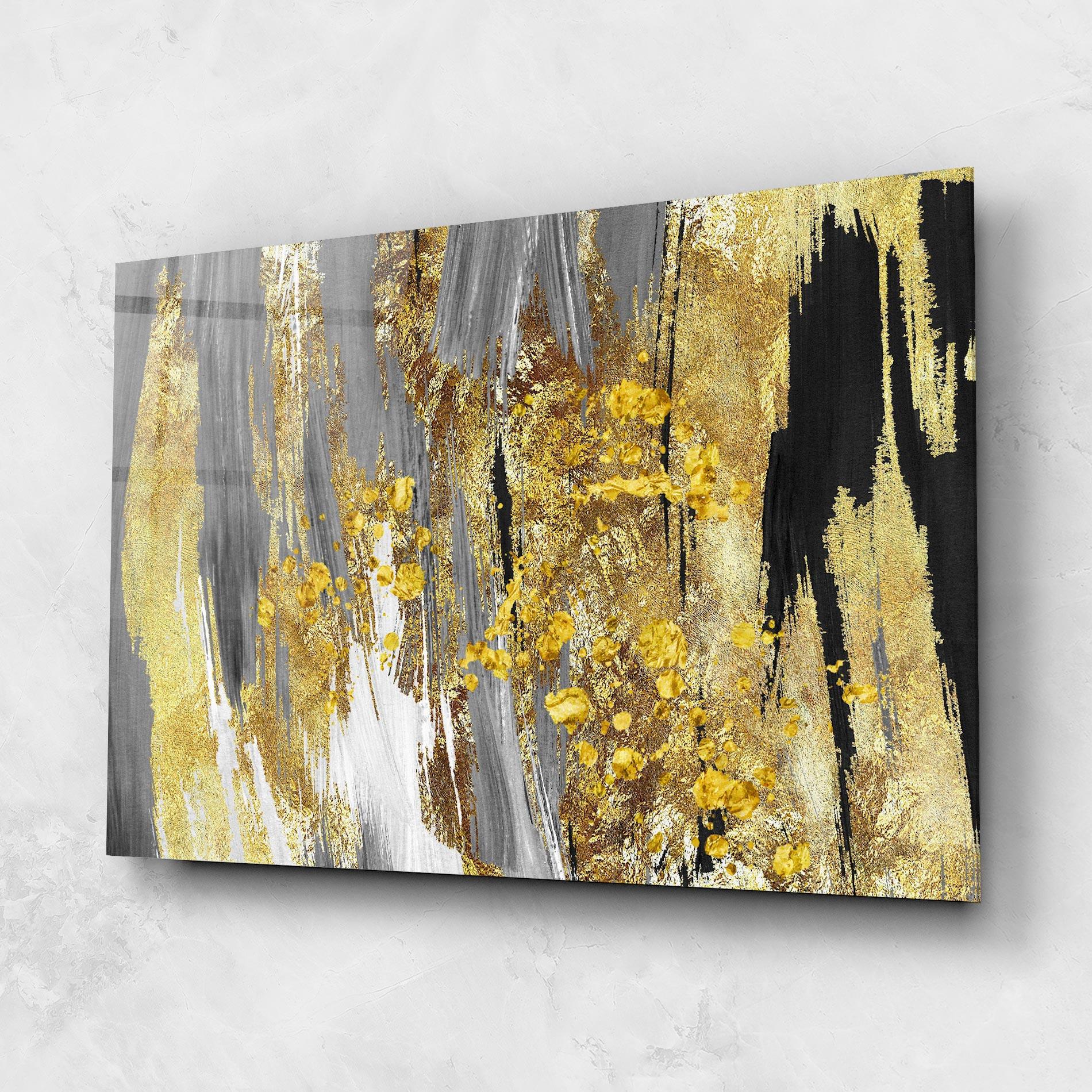 Glasbild Golden Grfey Lines mockup 1