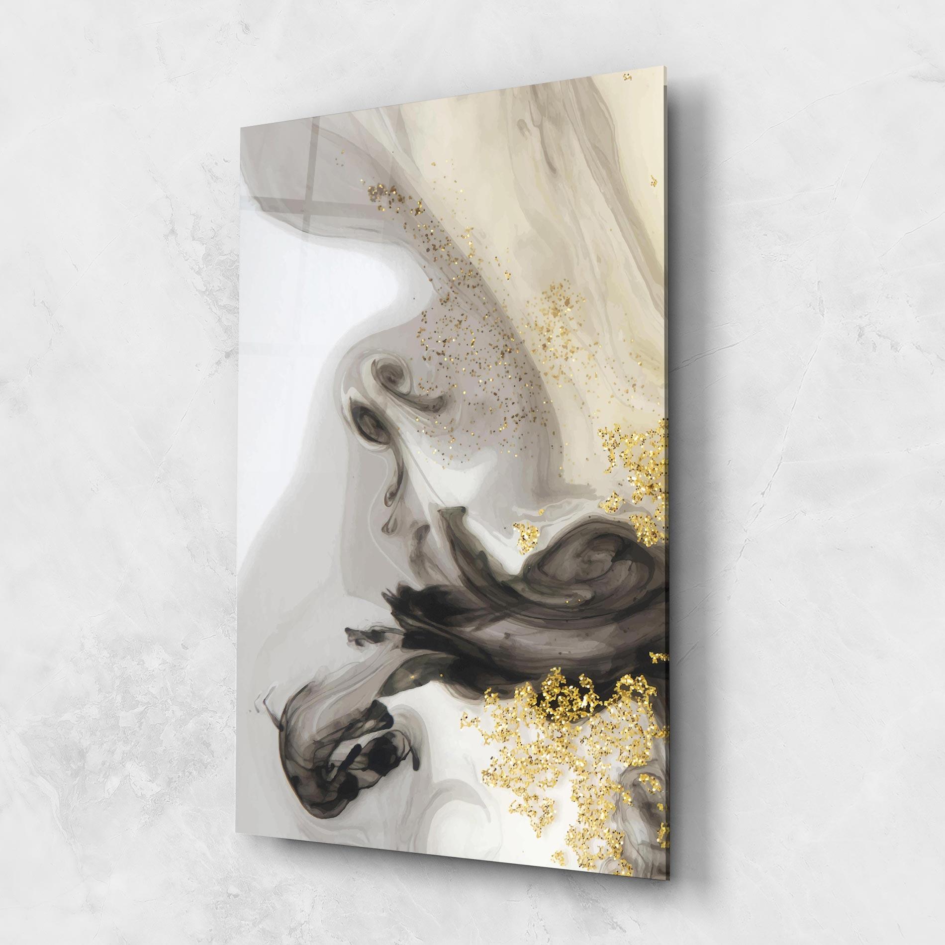 Glasbild Gold Glitter Watercolor mockup 1