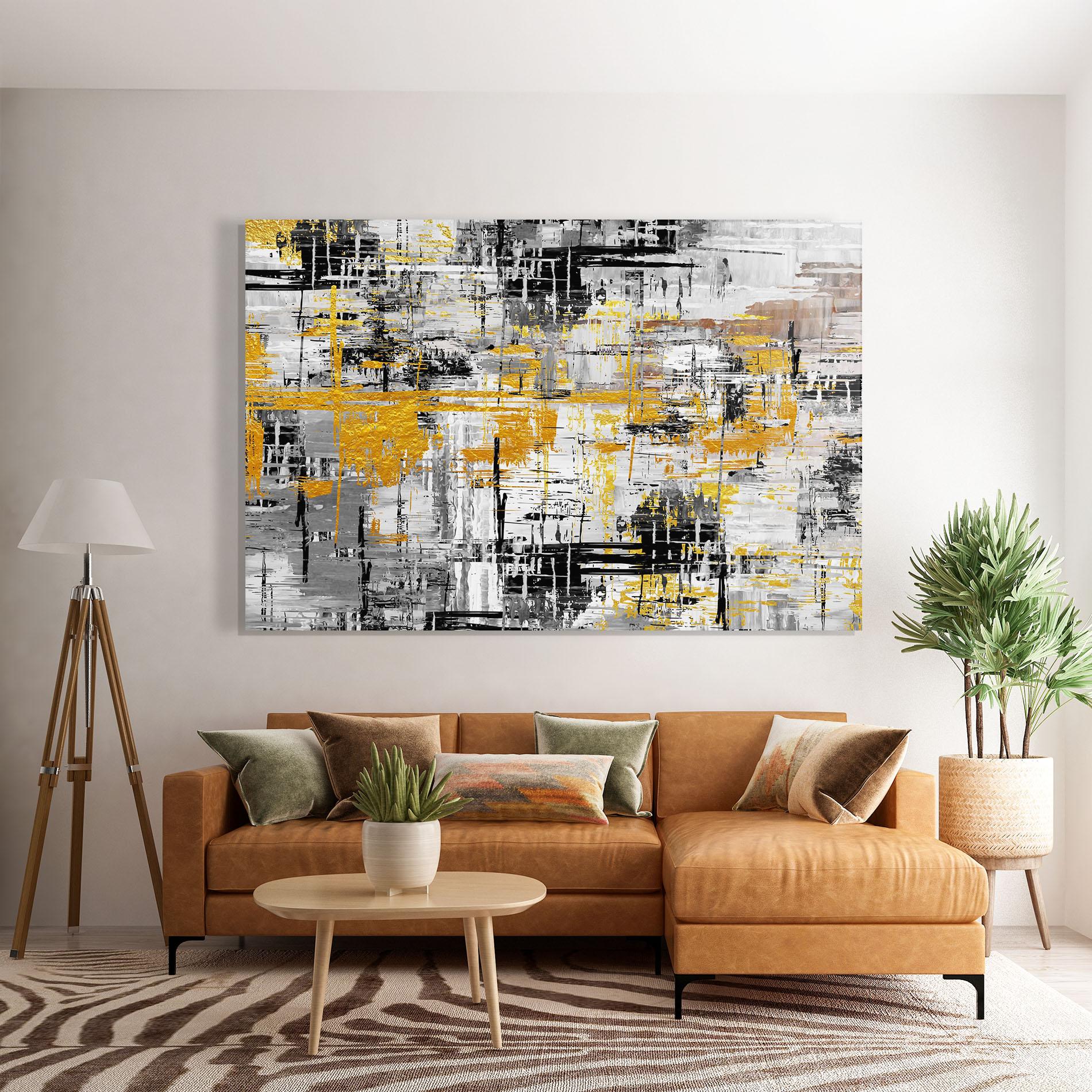 Glasbild Abstract Mix Color mockup 7