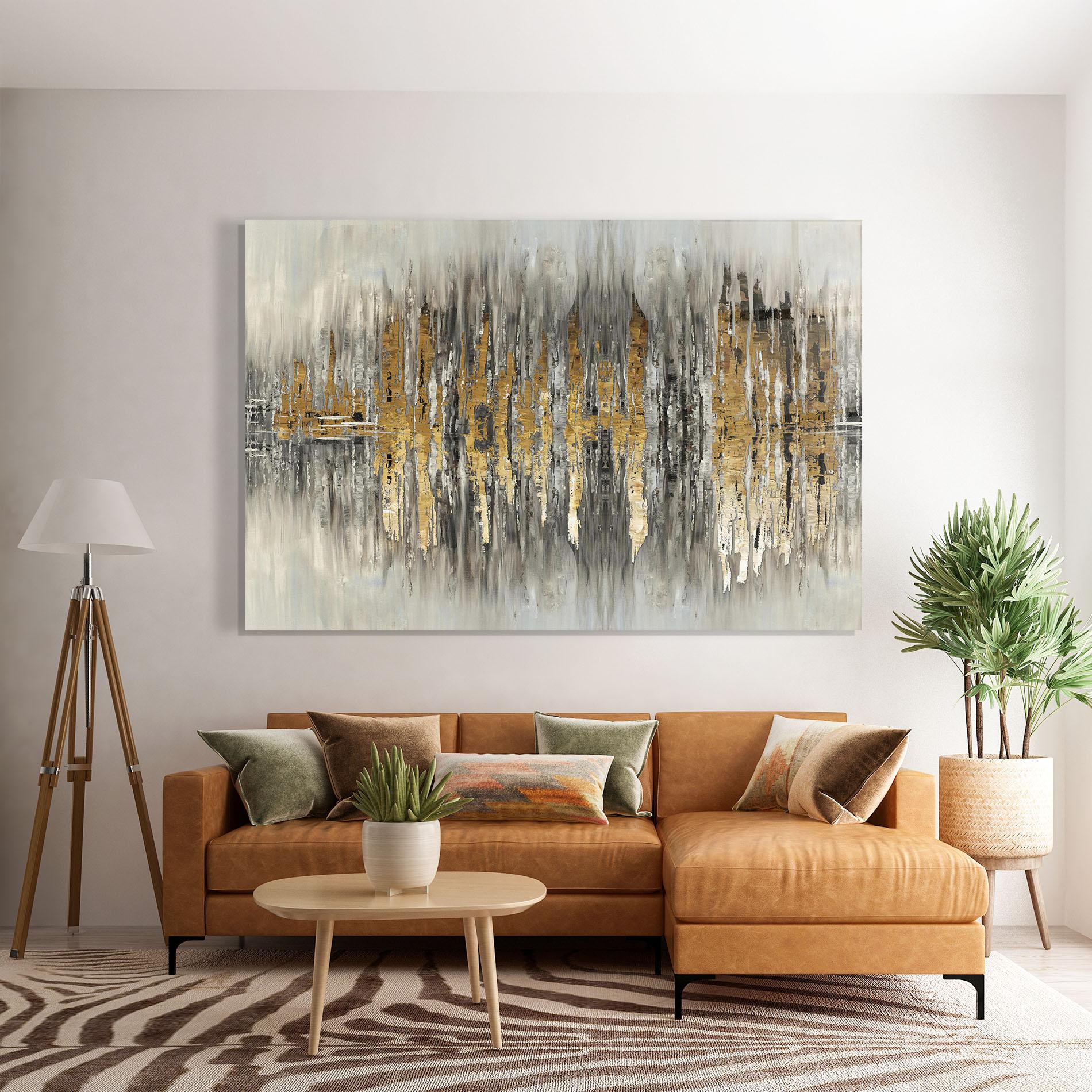 Glasbild Acrylic Silver Paint mockup 7