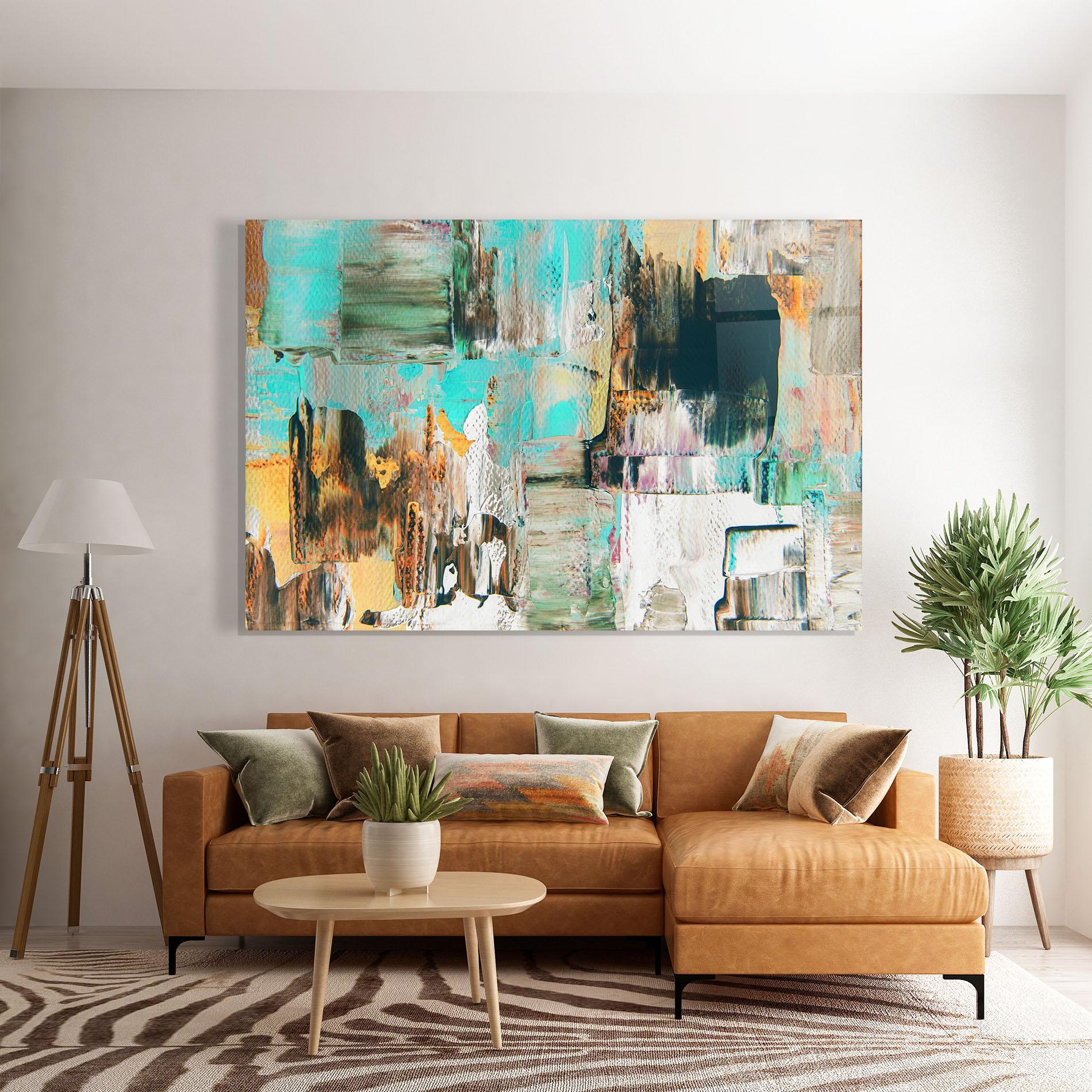 Glasbild Acrylic Textured Paint mockup 7