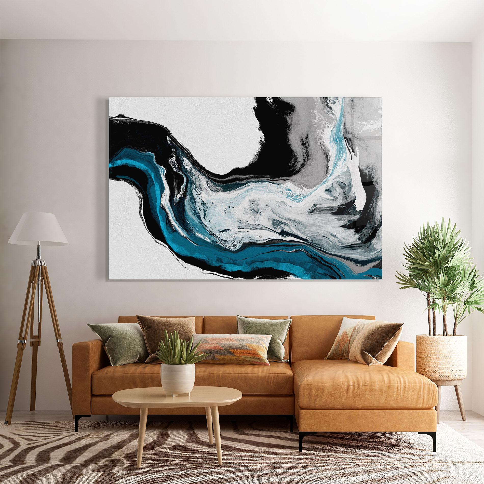 Glasbild Beautiful Abstract Wave mockup 7