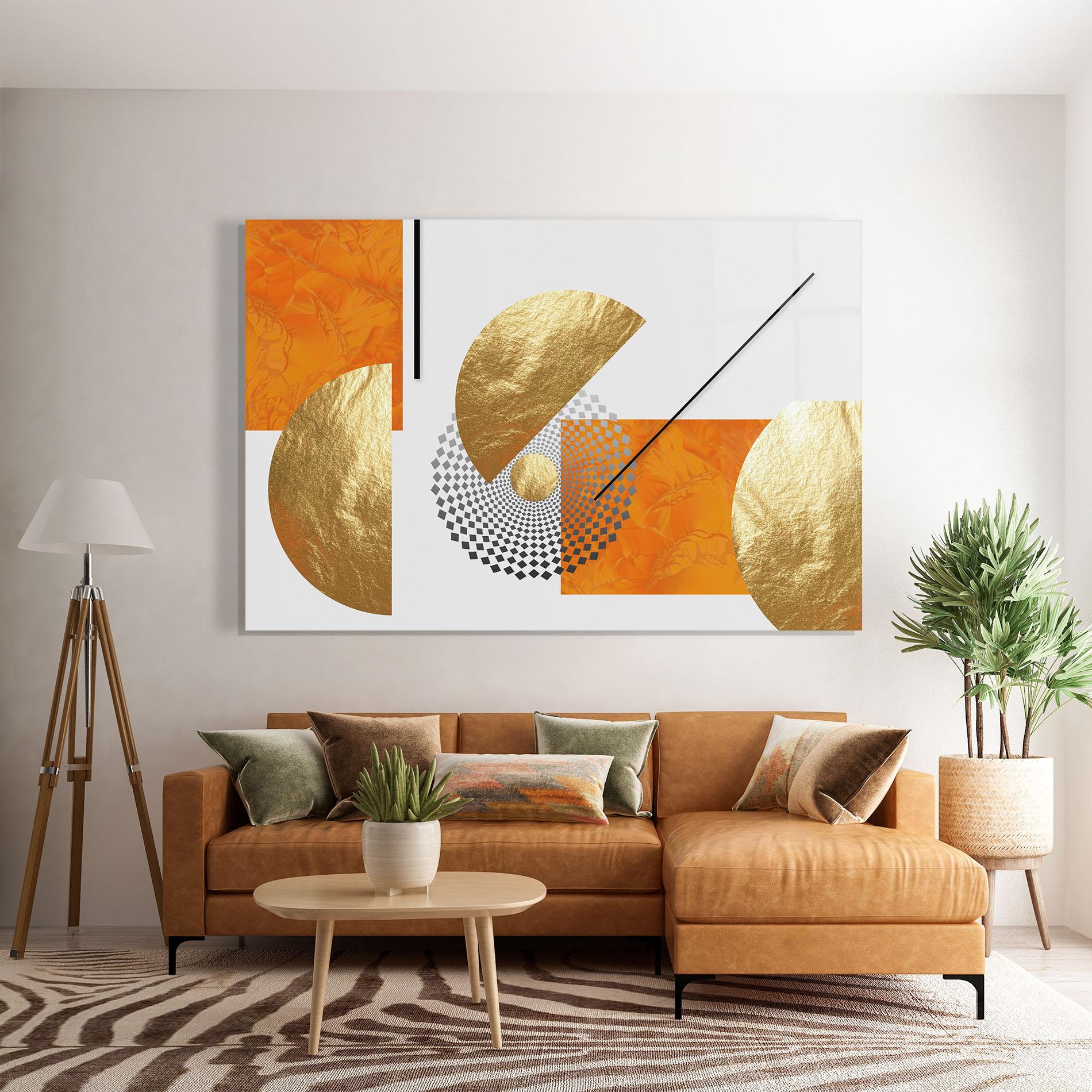 Glasbild Beautiful Gold Shapes mockup 7