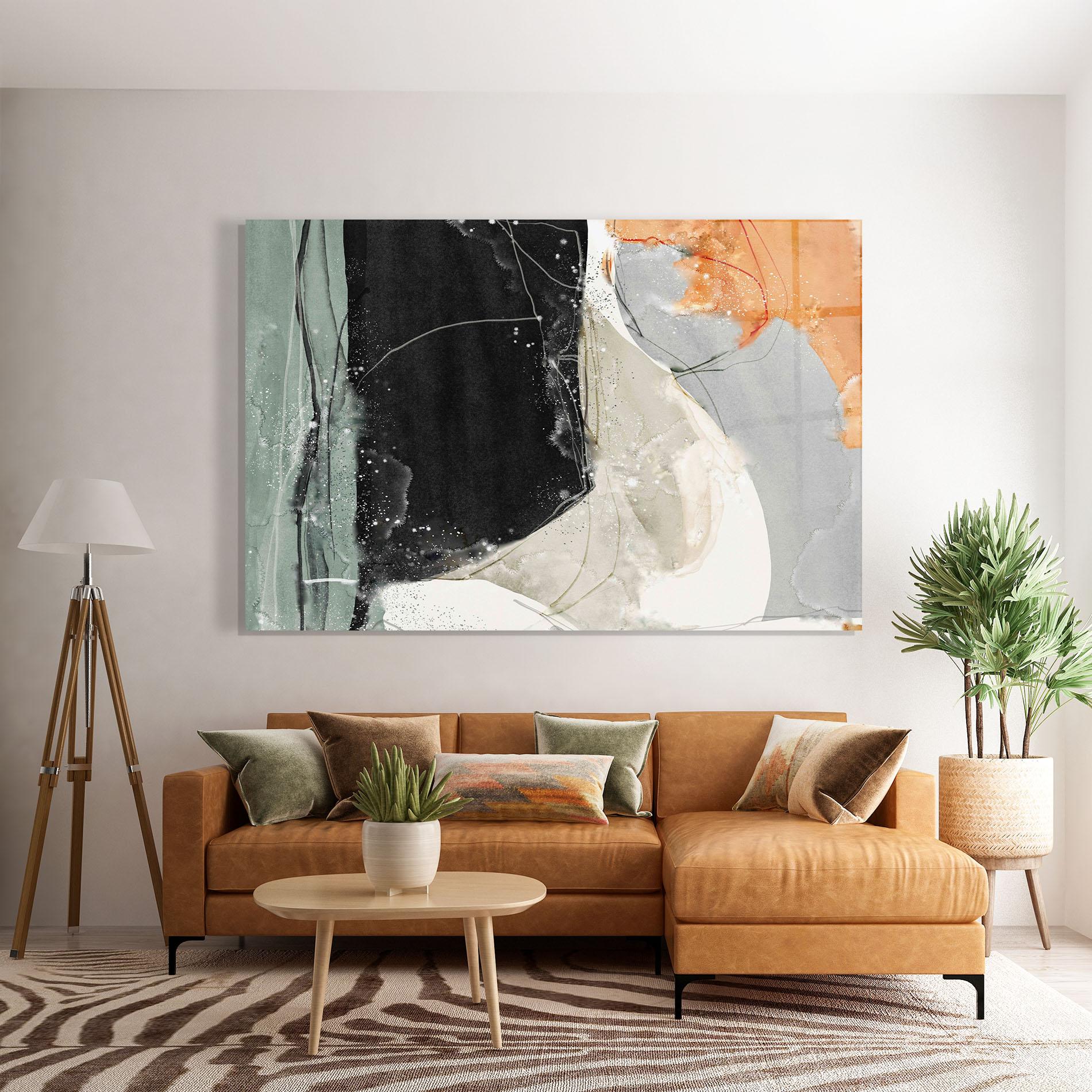 Glasbild Beautiful White Drops mockup 7