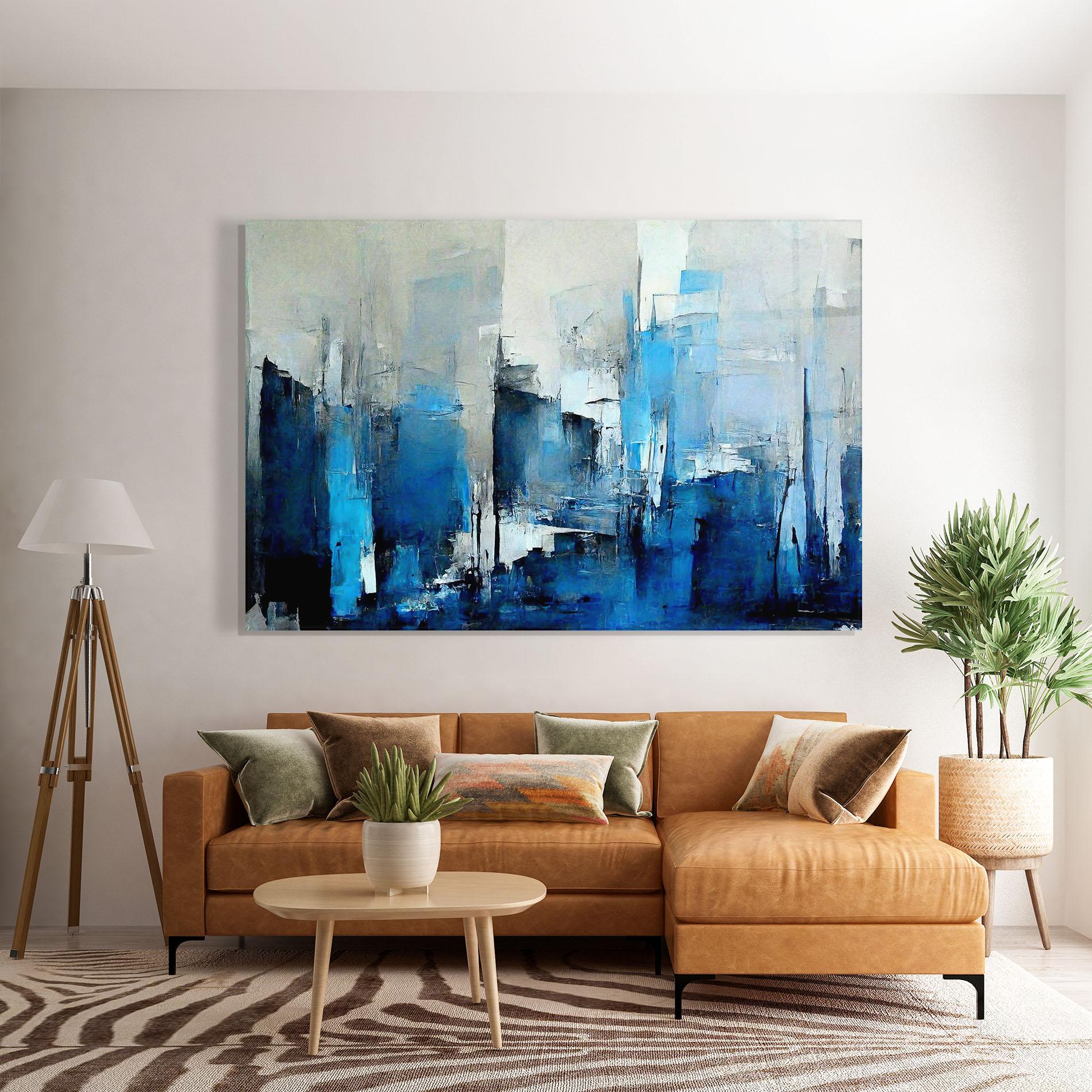 Glasbild Blue Gray Color mockup 7