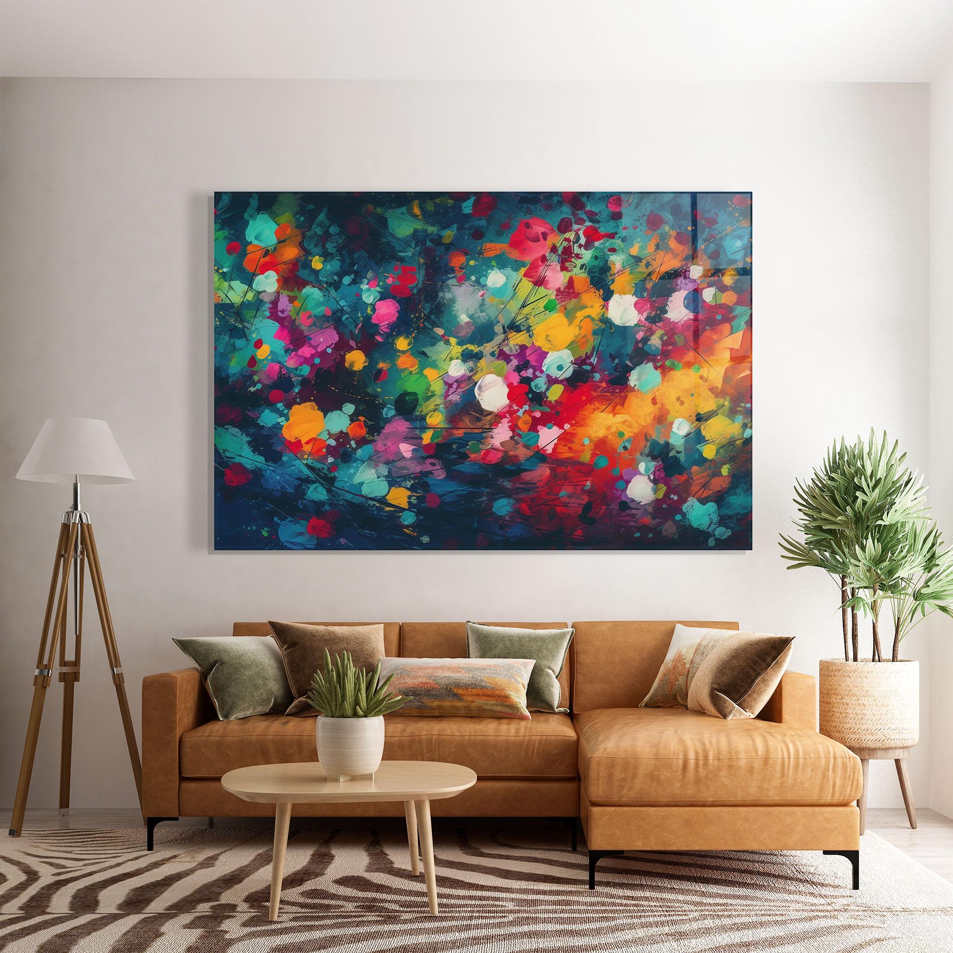 Glasbild Colors Blue Background mockup 7