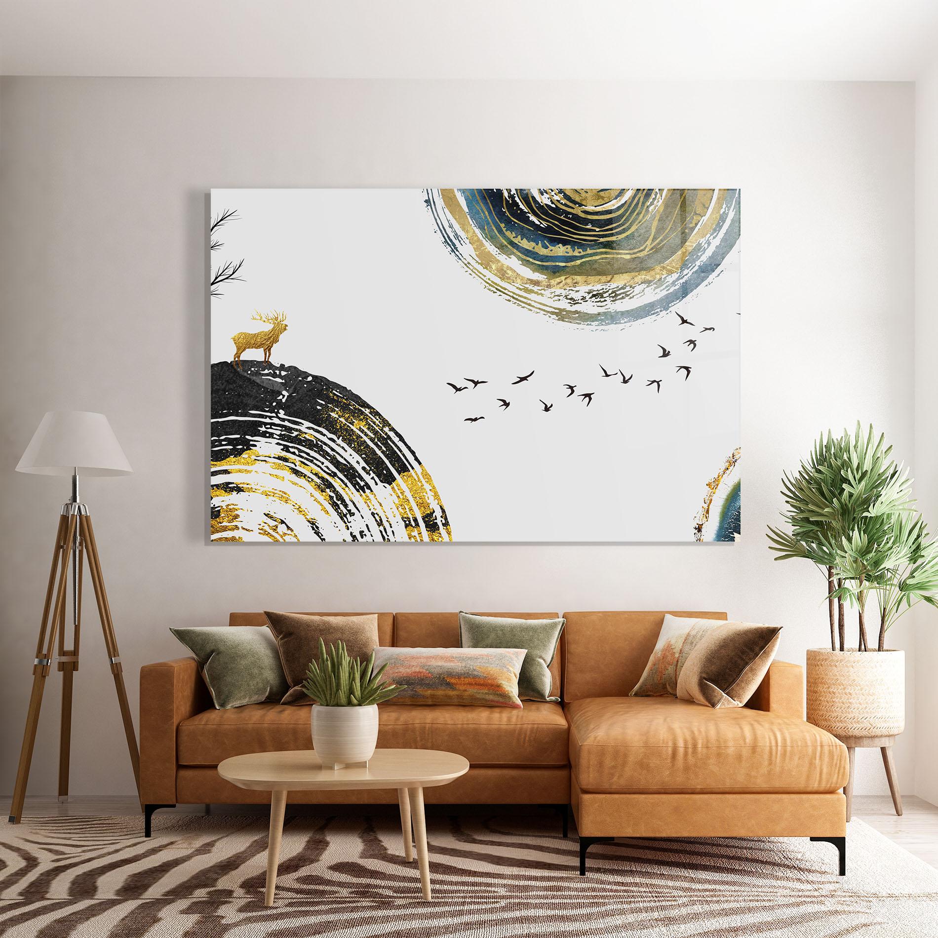 Glasbild Golden Deer mockup 7