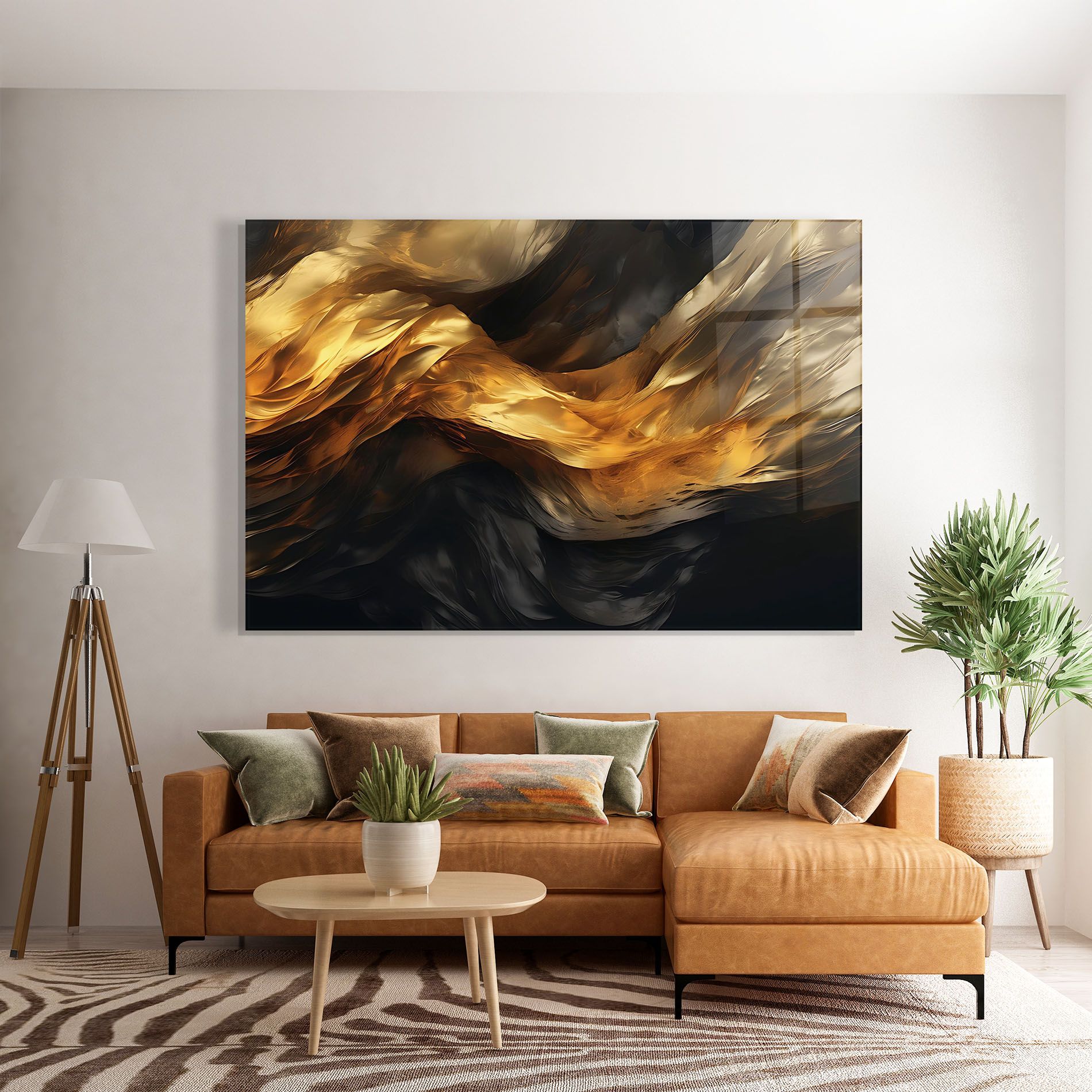 Golden Waves With Black mockup 7