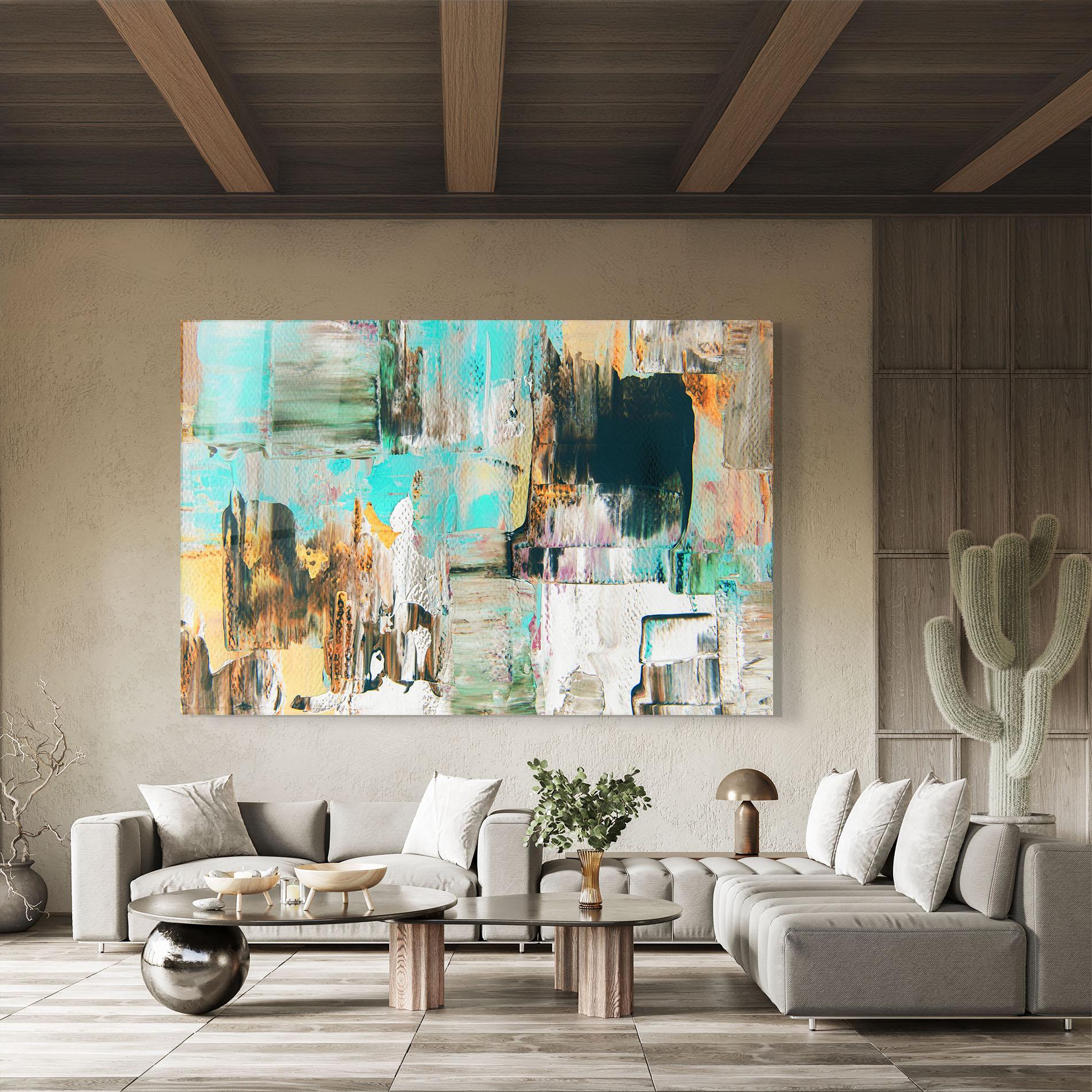 Glasbild Acrylic Textured Paint mockup 8