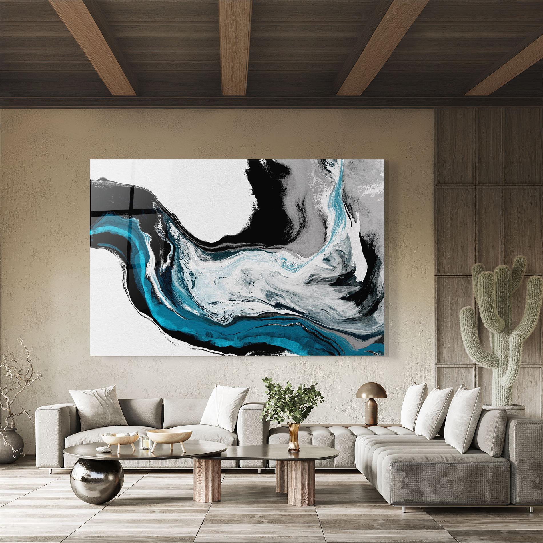 Glasbild Beautiful Abstract Wave mockup 8