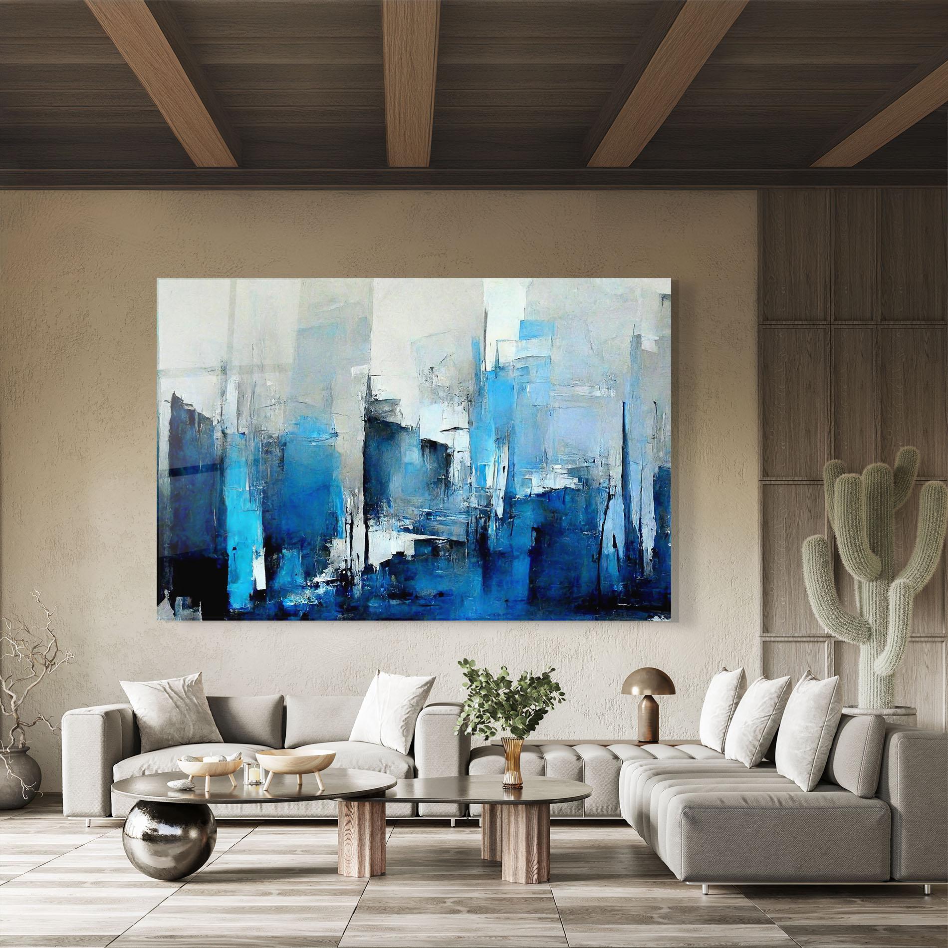 Glasbild Blue Gray Color mockup 8