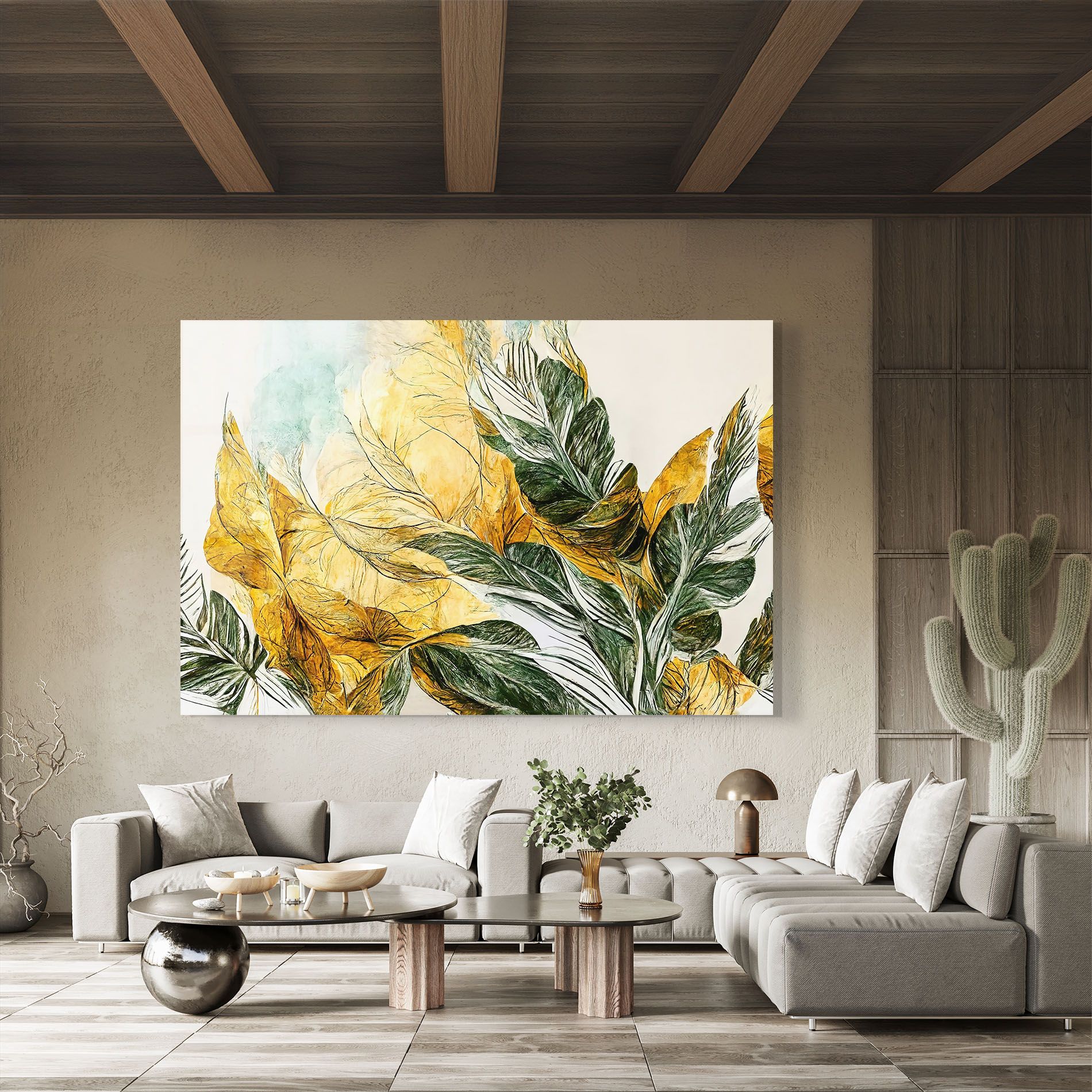 Gold And Green Leafes mockup 8