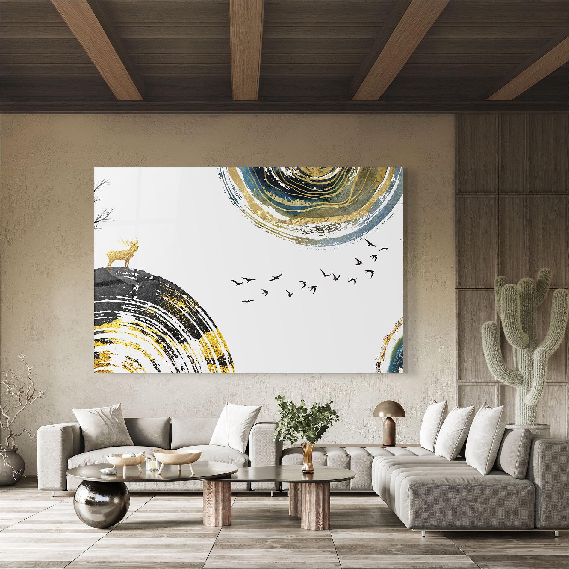 Glasbild Golden Deer mockup 8