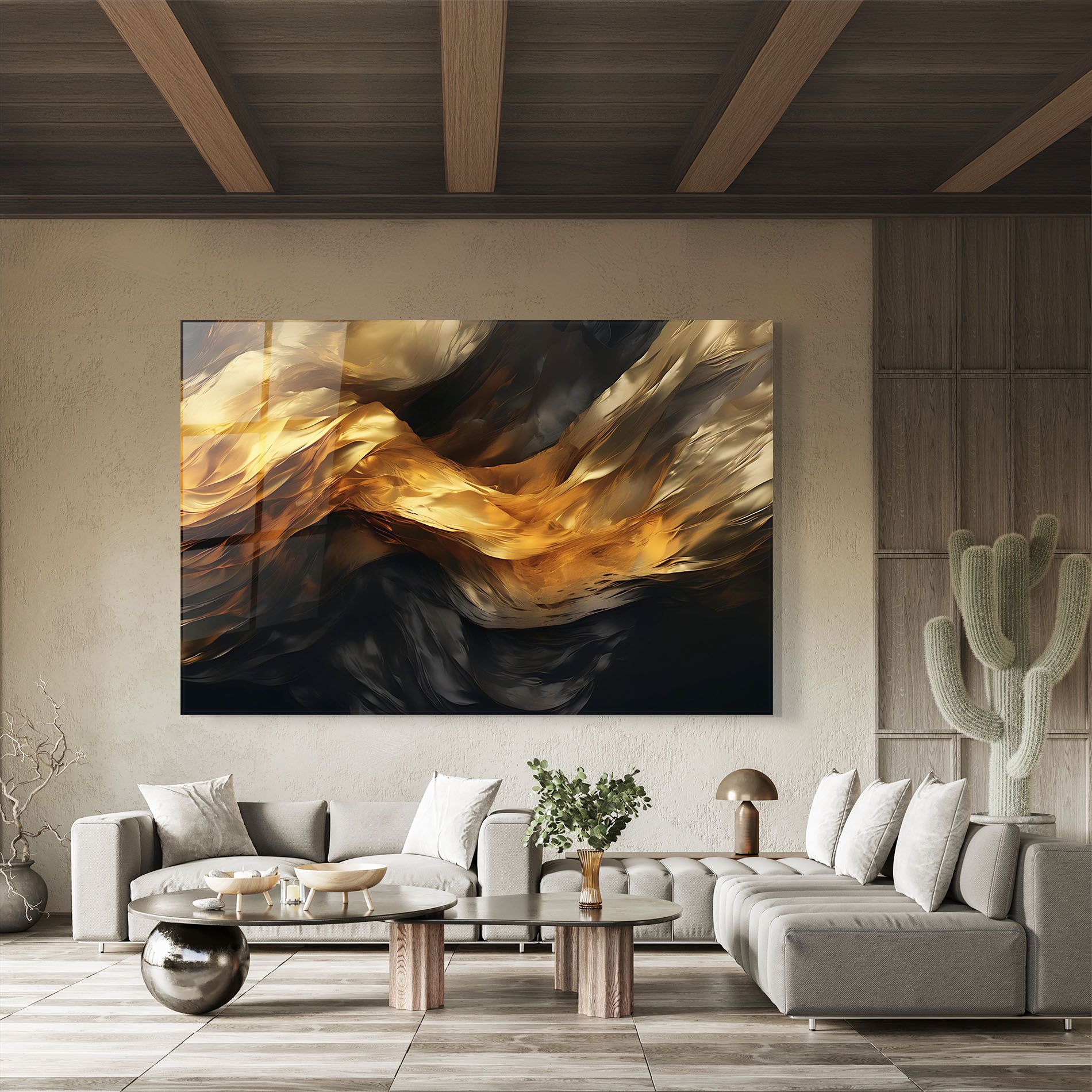 Golden Waves With Black mockup 8