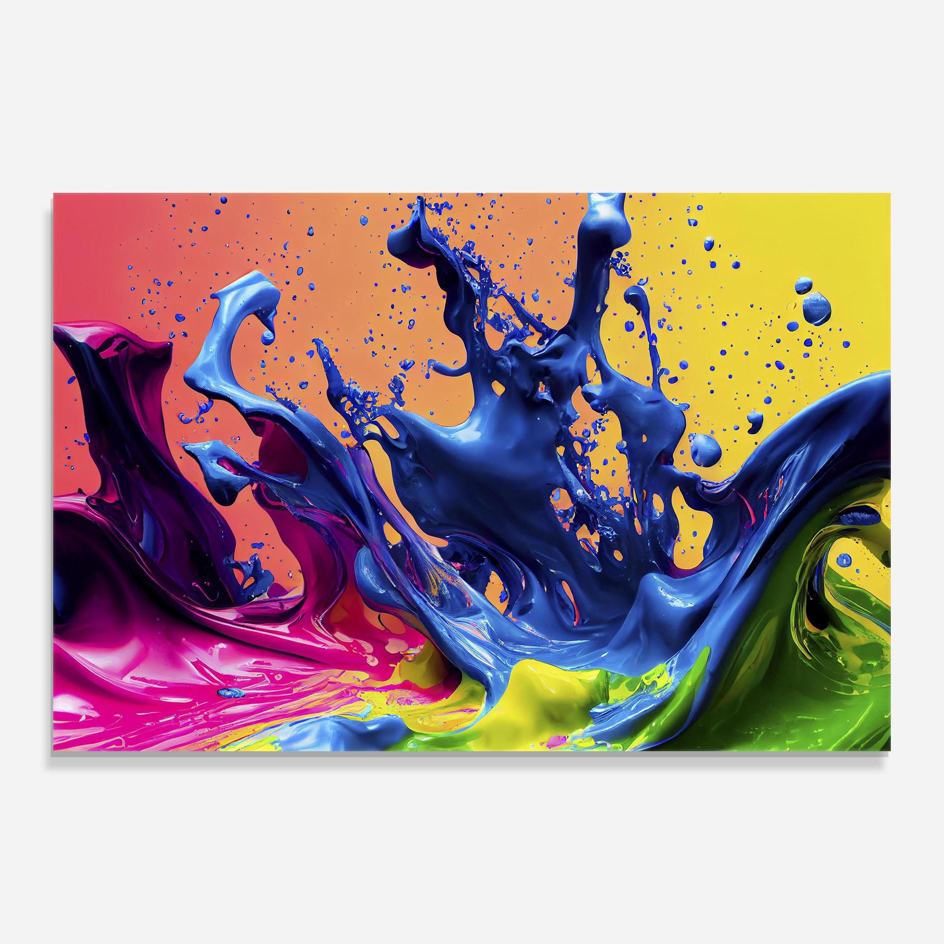 Glasbild Colorful Blue Explosion mockup 0