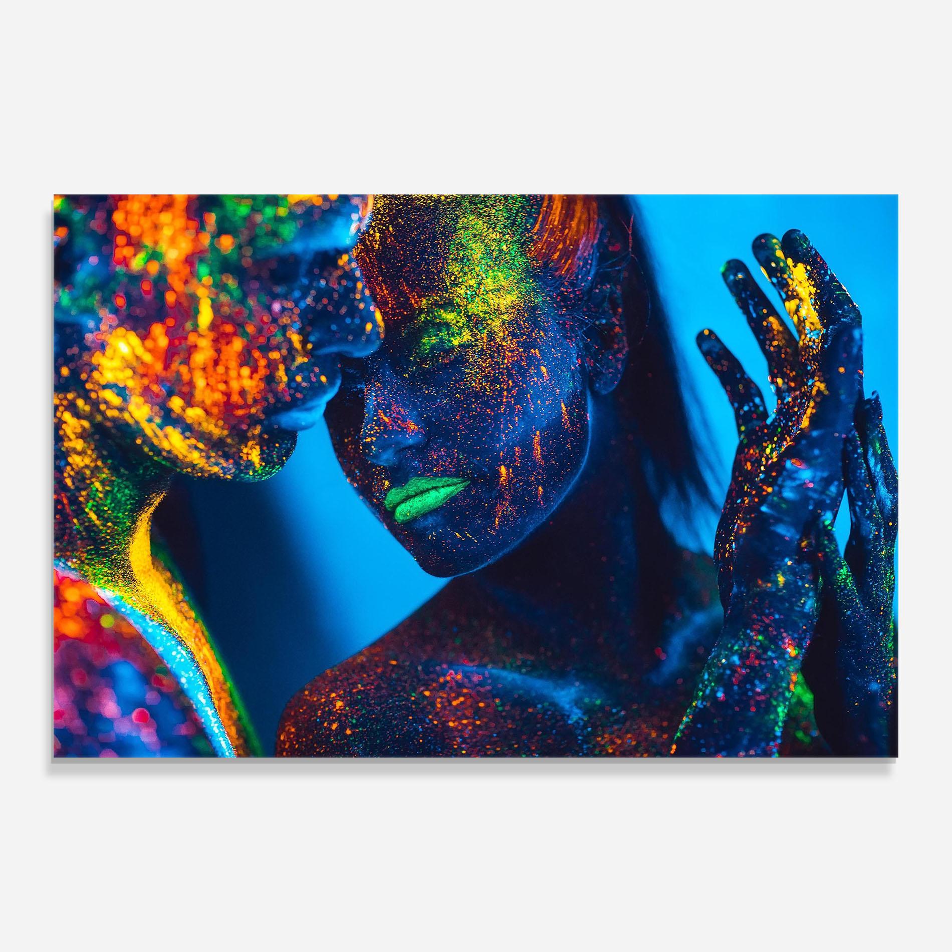Glasbild Fluorescent Couple mockup 0