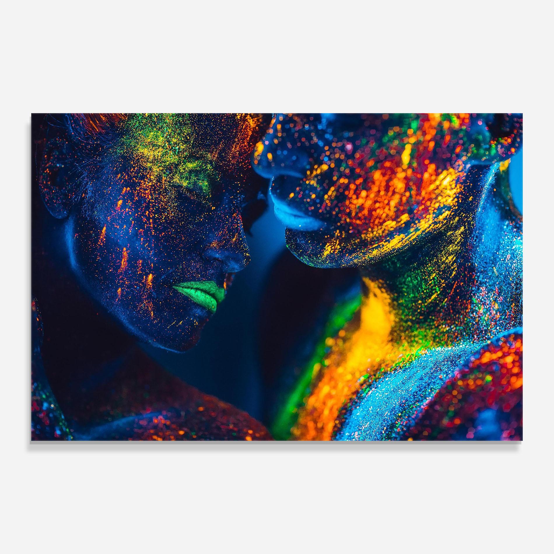 Glasbild Fluorescent Green Lips mockup 0