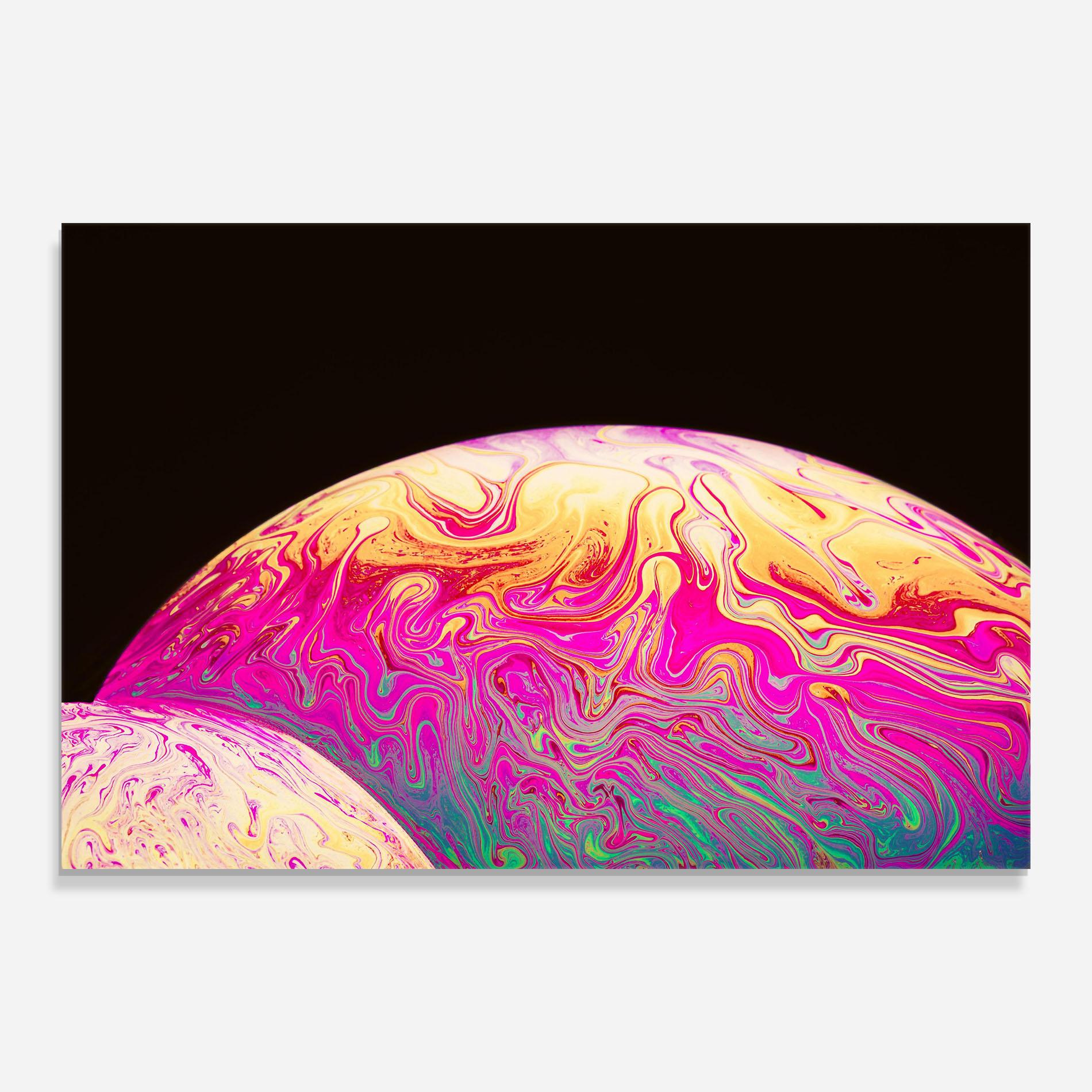 Glasbild Psychedelic Bubbles mockup 0