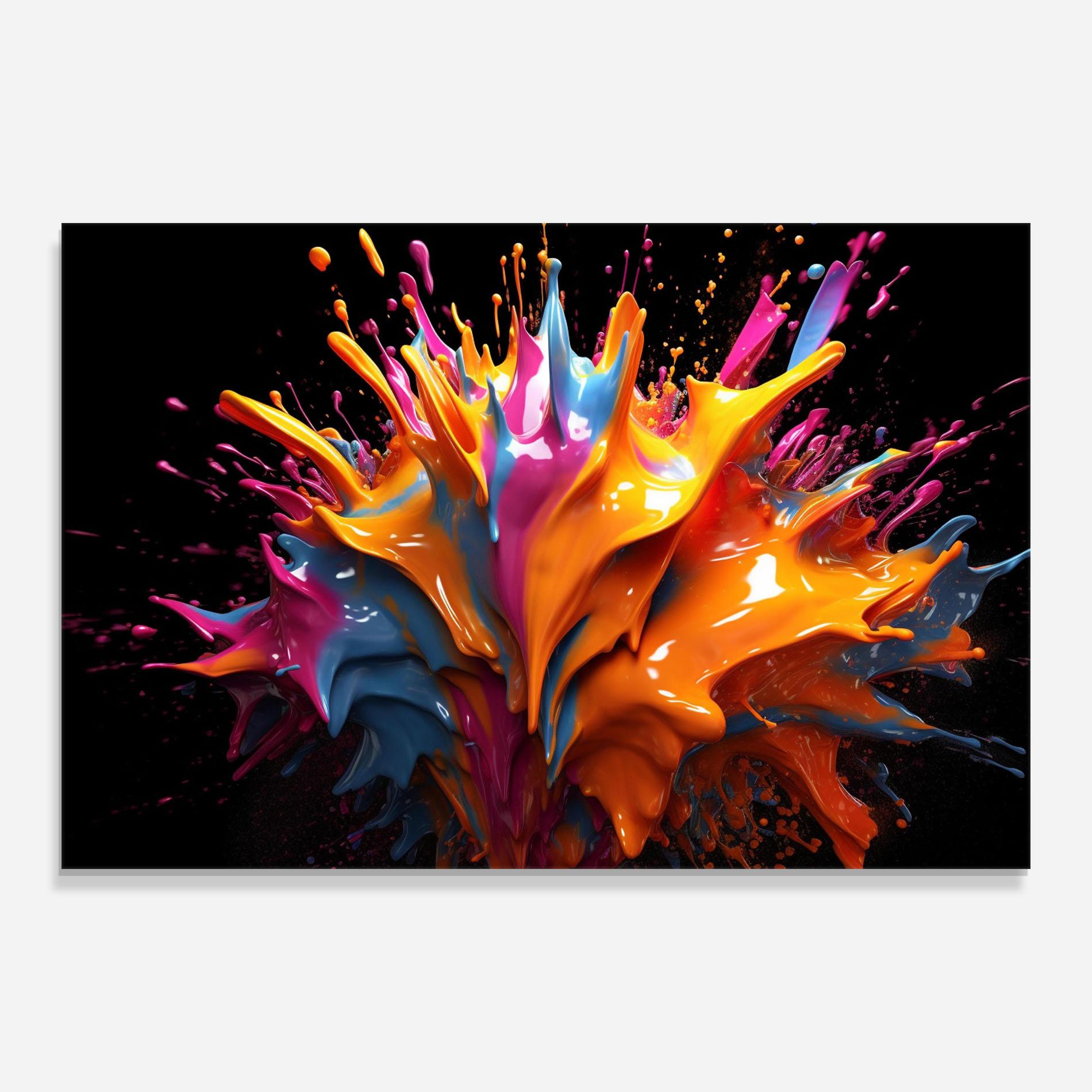 Glasbild Yellow Splash mockup 0