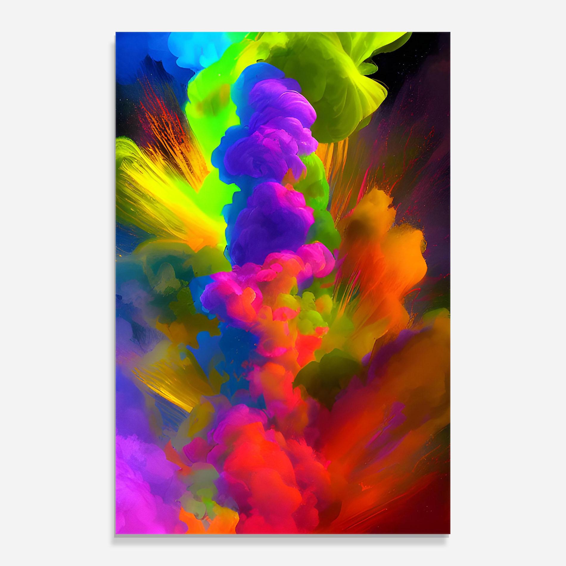 Glasbild Blurred Colorful Smoke mockup 0