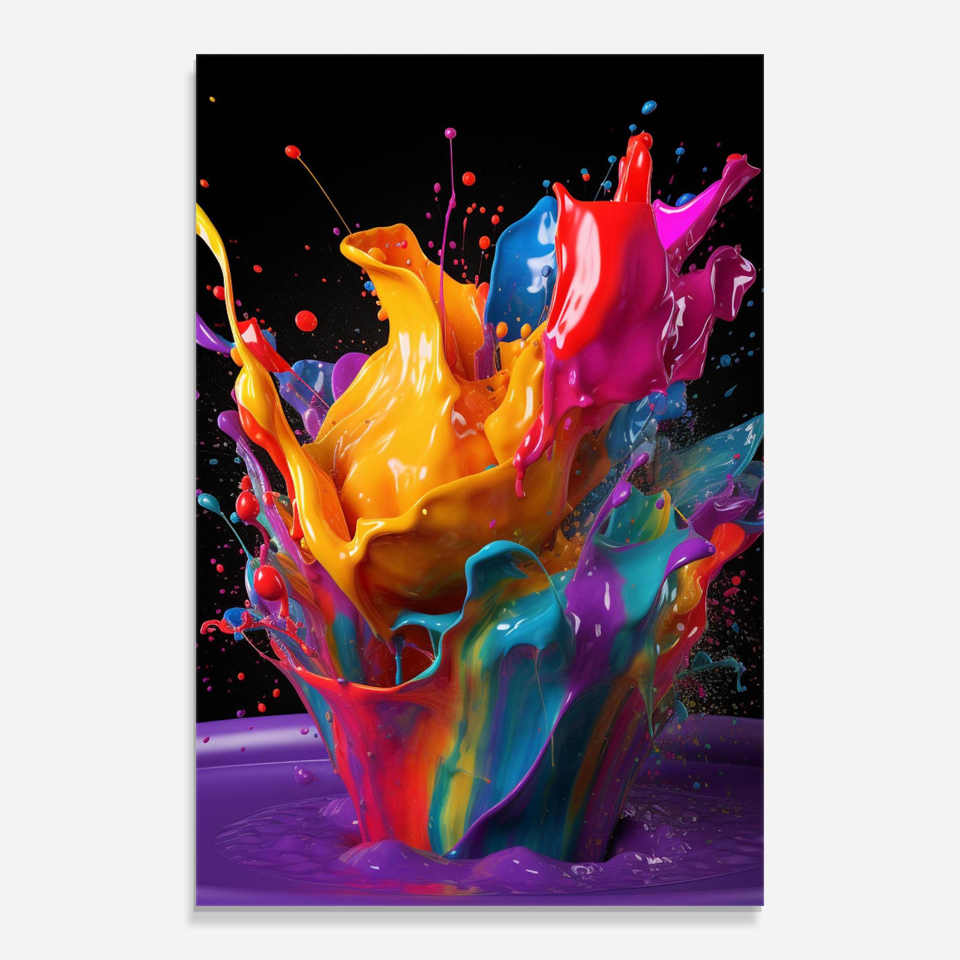 Glasbild Brightly Color Splashing mockup 0