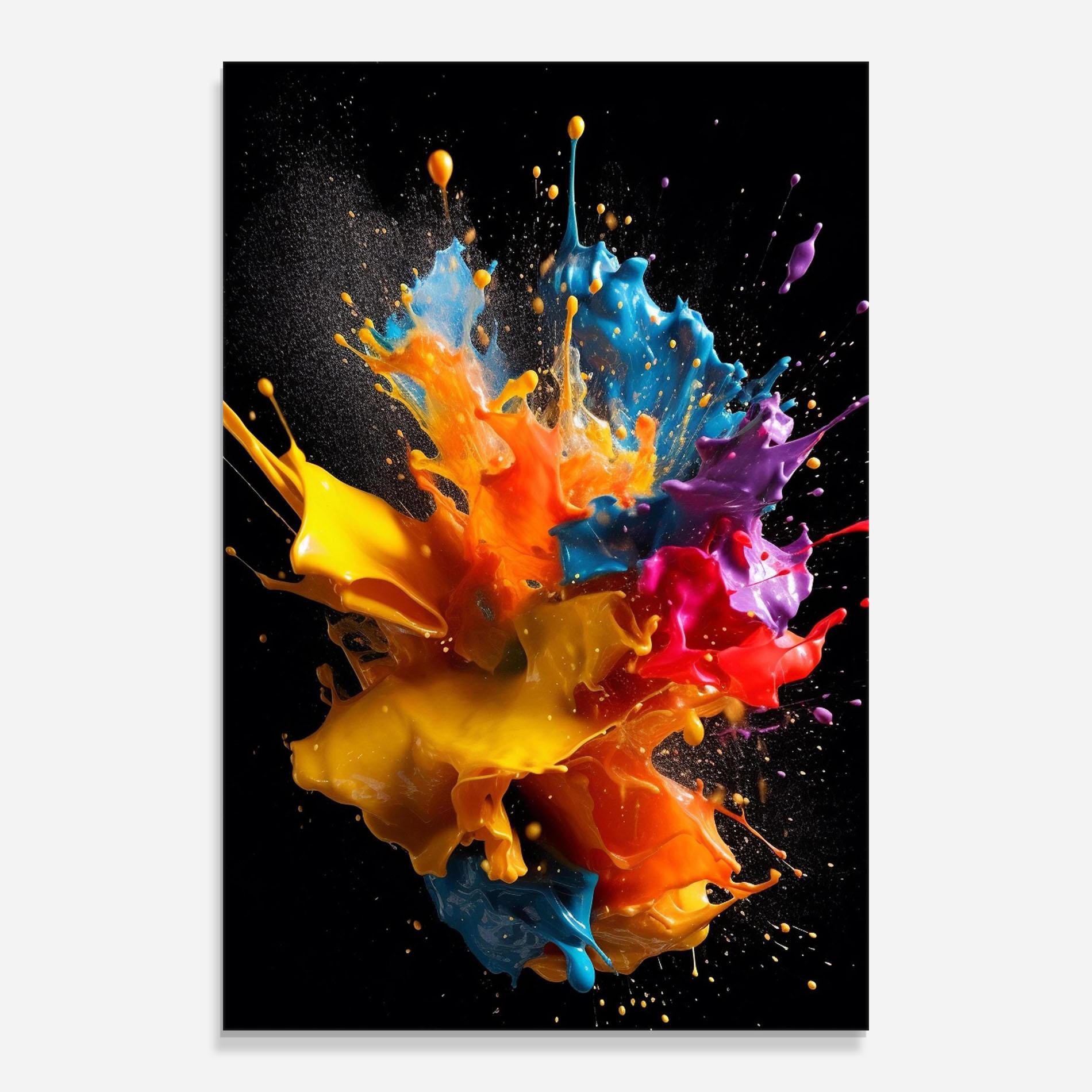 Glasbild Colors Splashing mockup 0