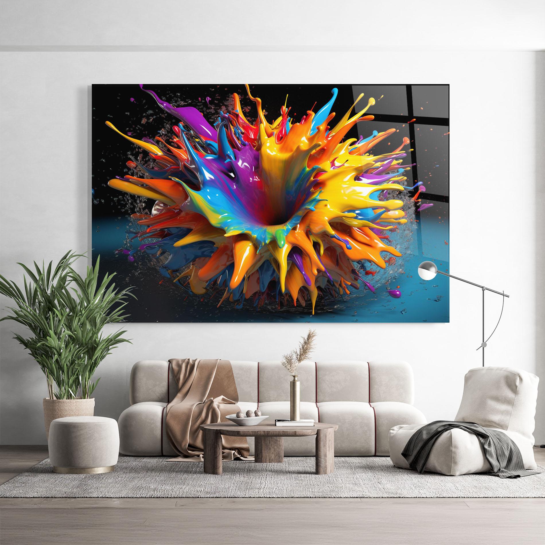 Glasbild 3d Color Splash mockup 9