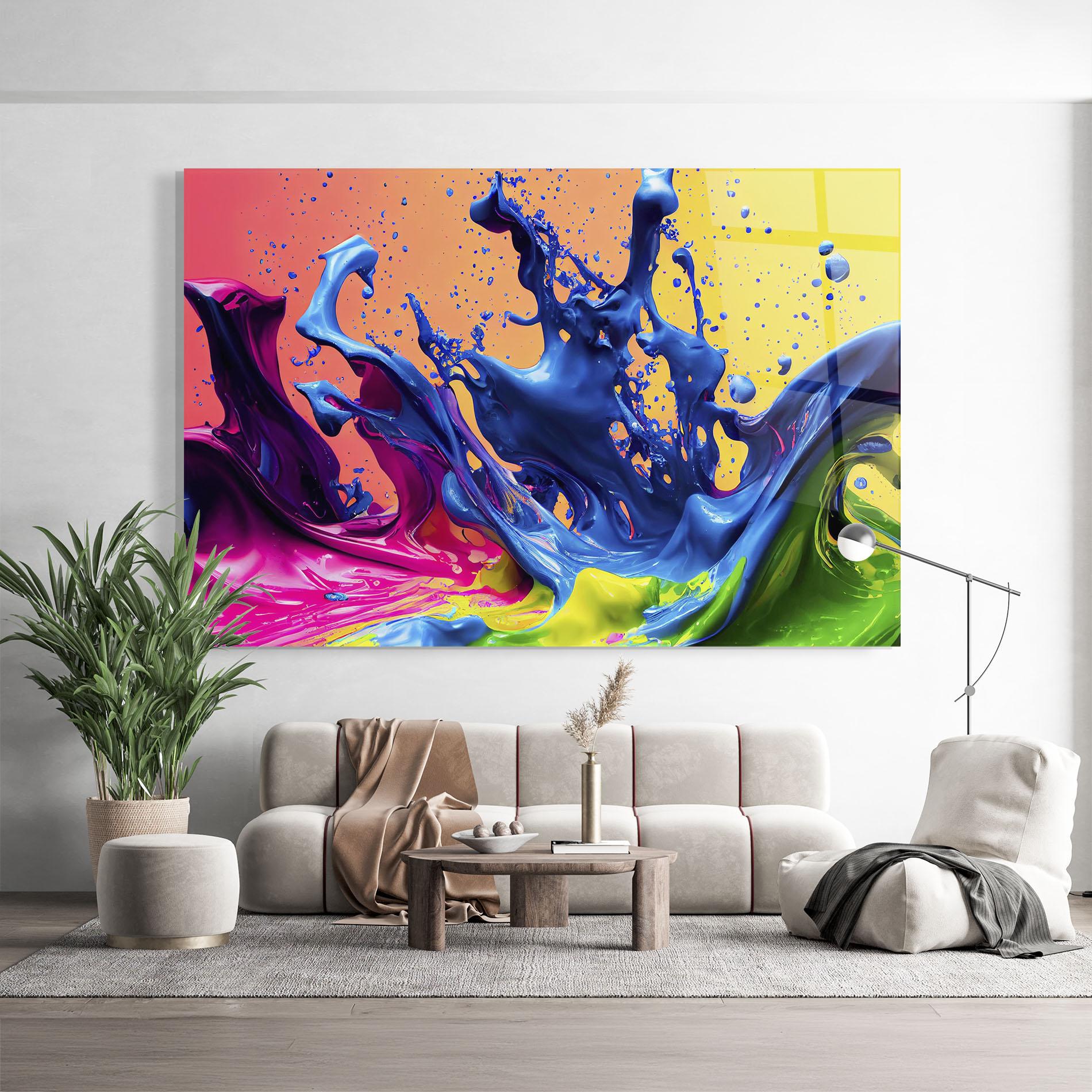 Glasbild Colorful Blue Explosion mockup 9