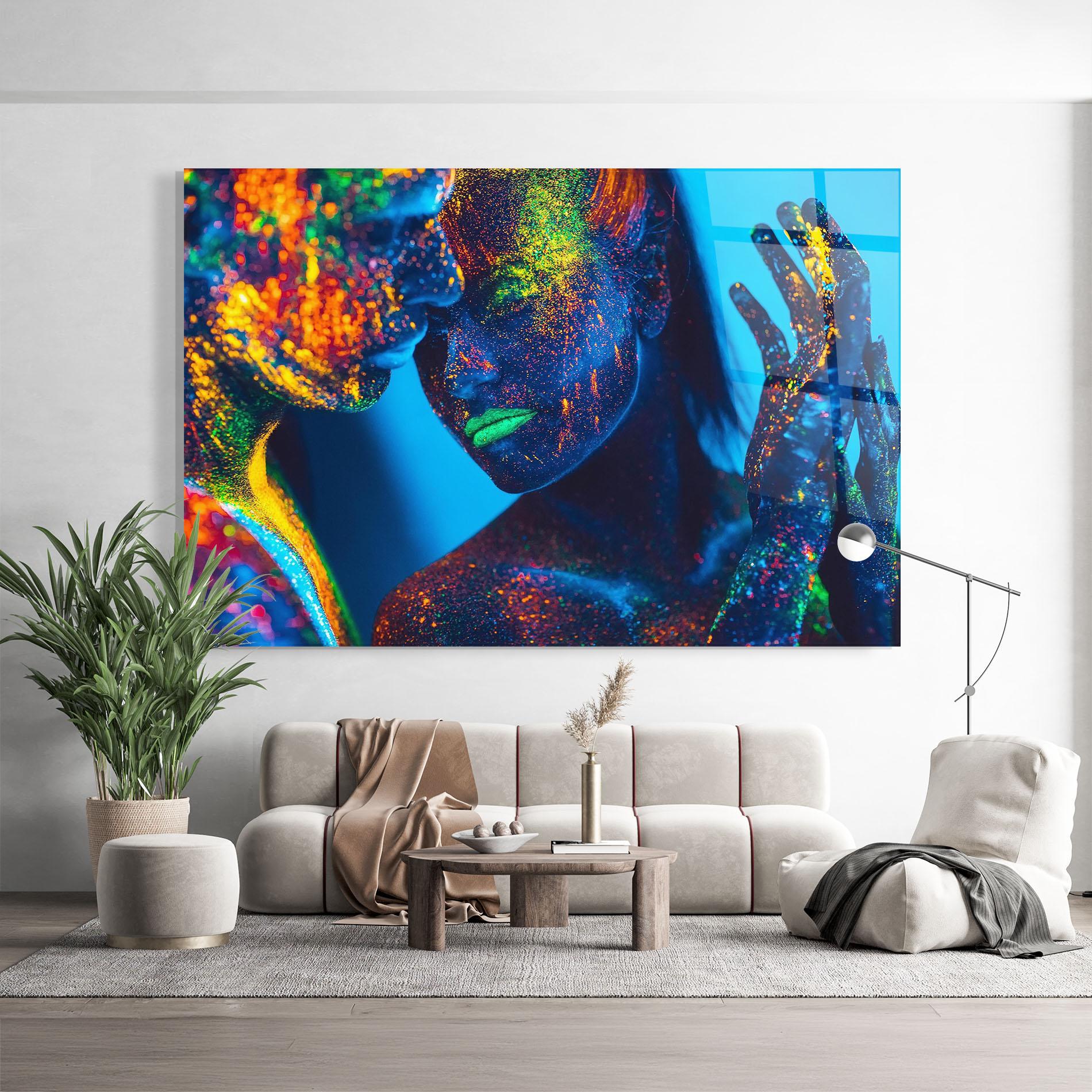 Glasbild Fluorescent Couple mockup 9