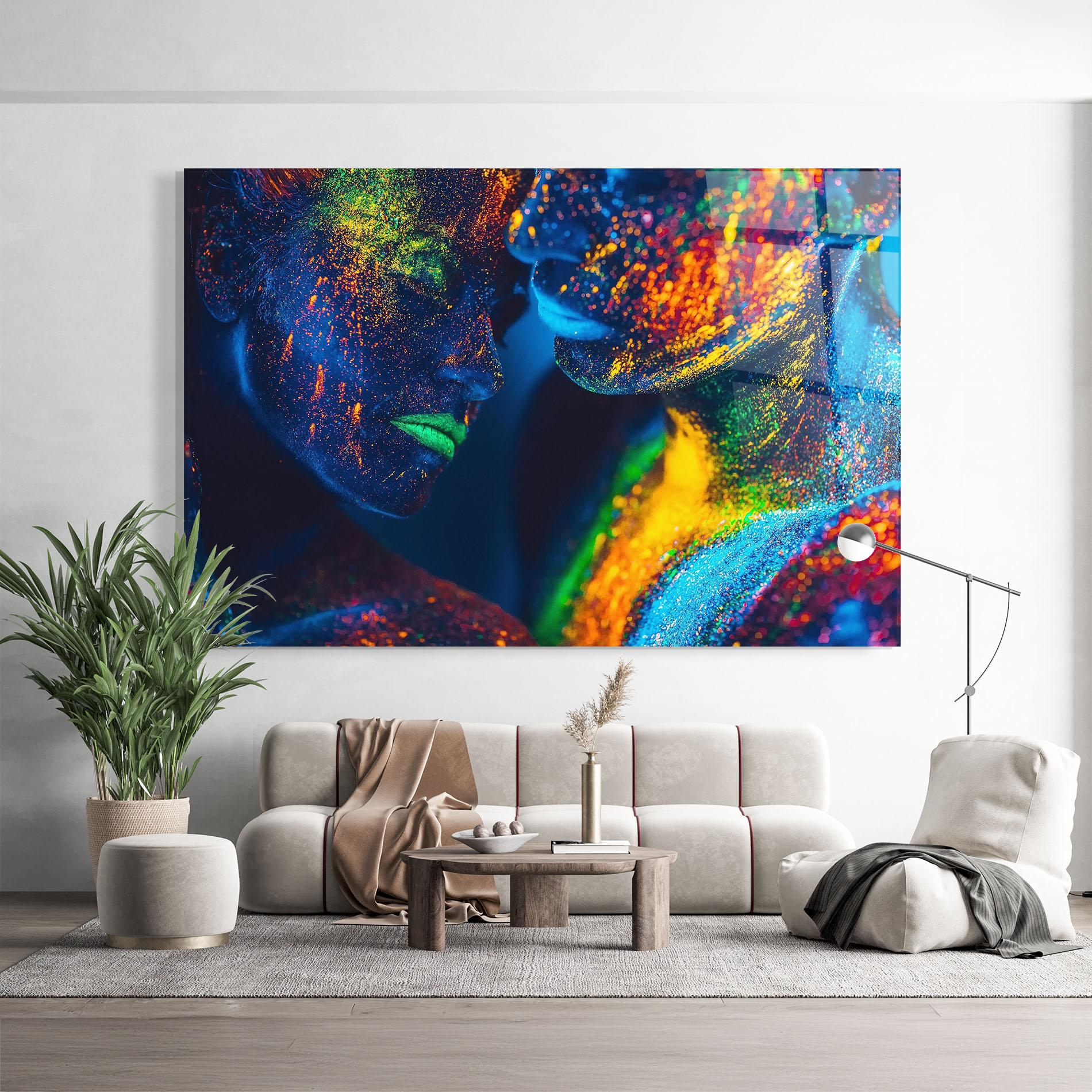 Glasbild Fluorescent Green Lips mockup 9