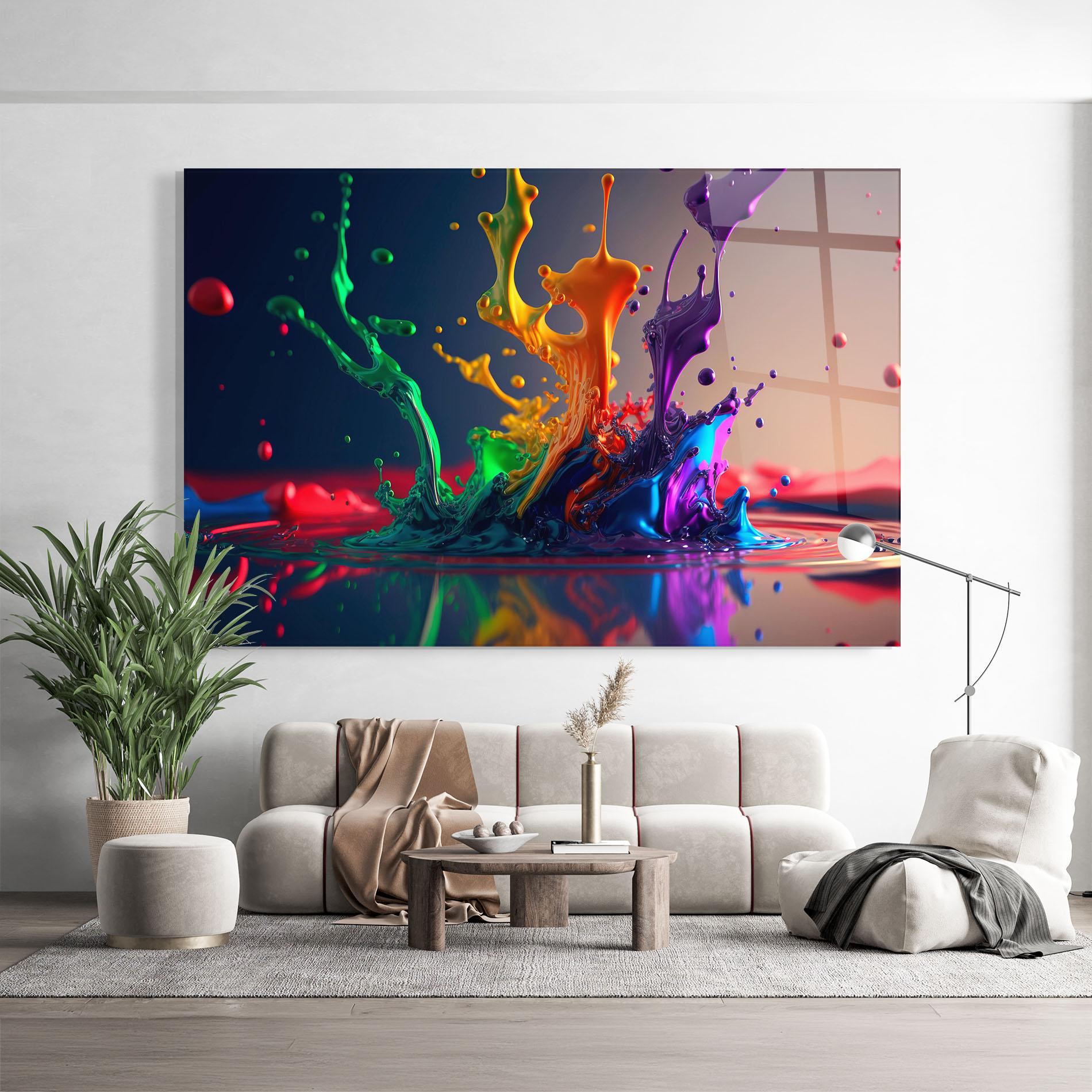 Glasbild Green Color Splash mockup 9