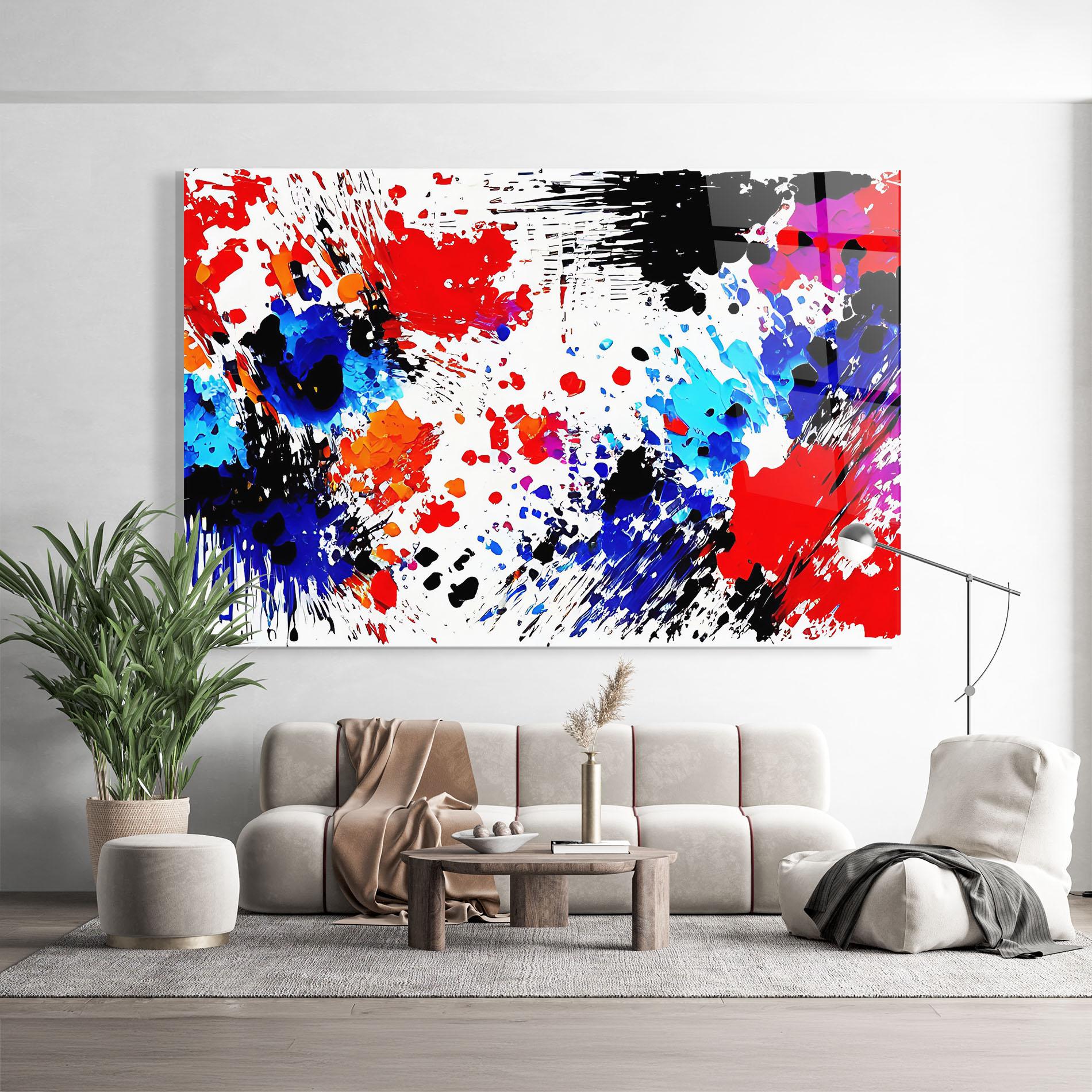 Glasbild Oil Red Paint mockup 9