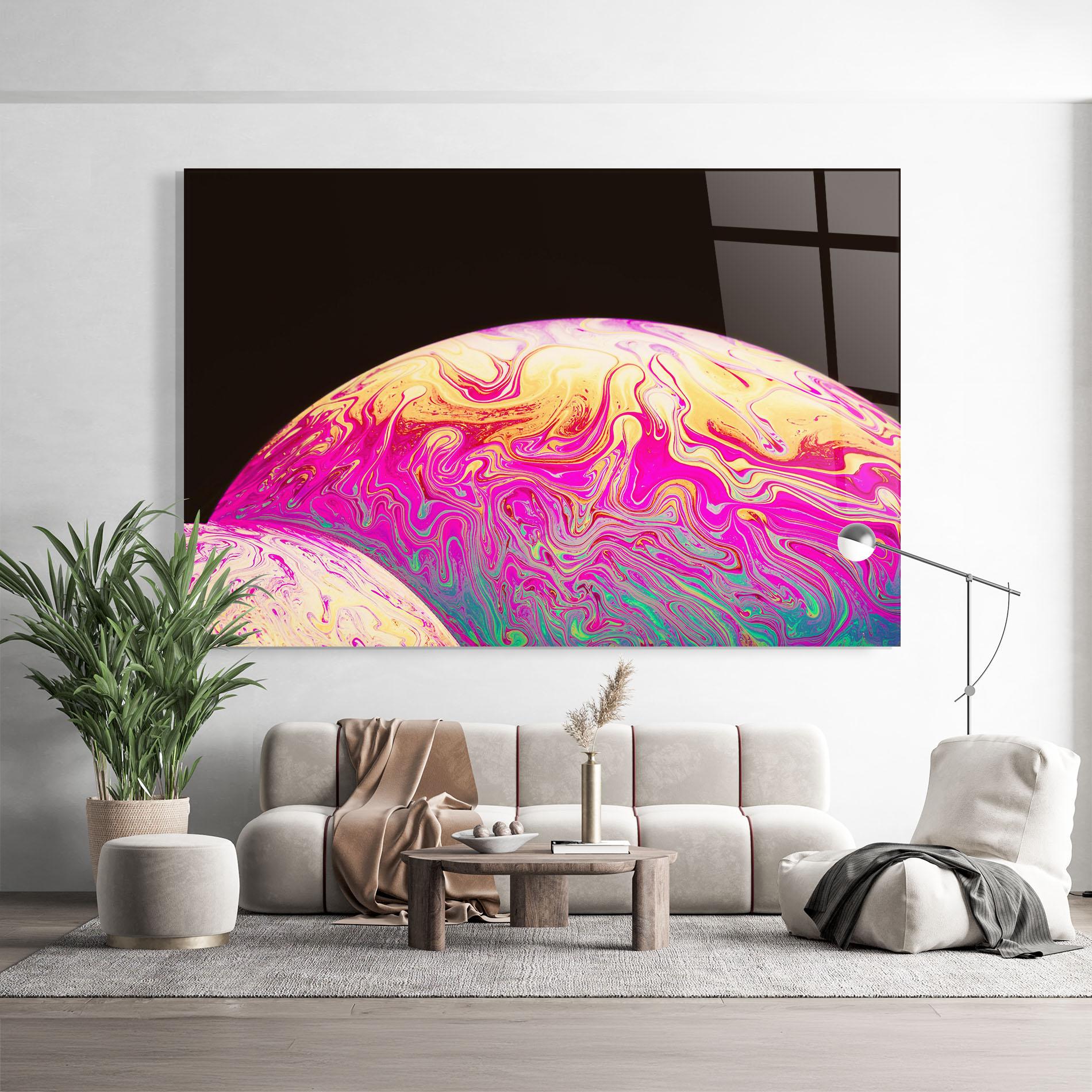 Glasbild Psychedelic Bubbles mockup 9