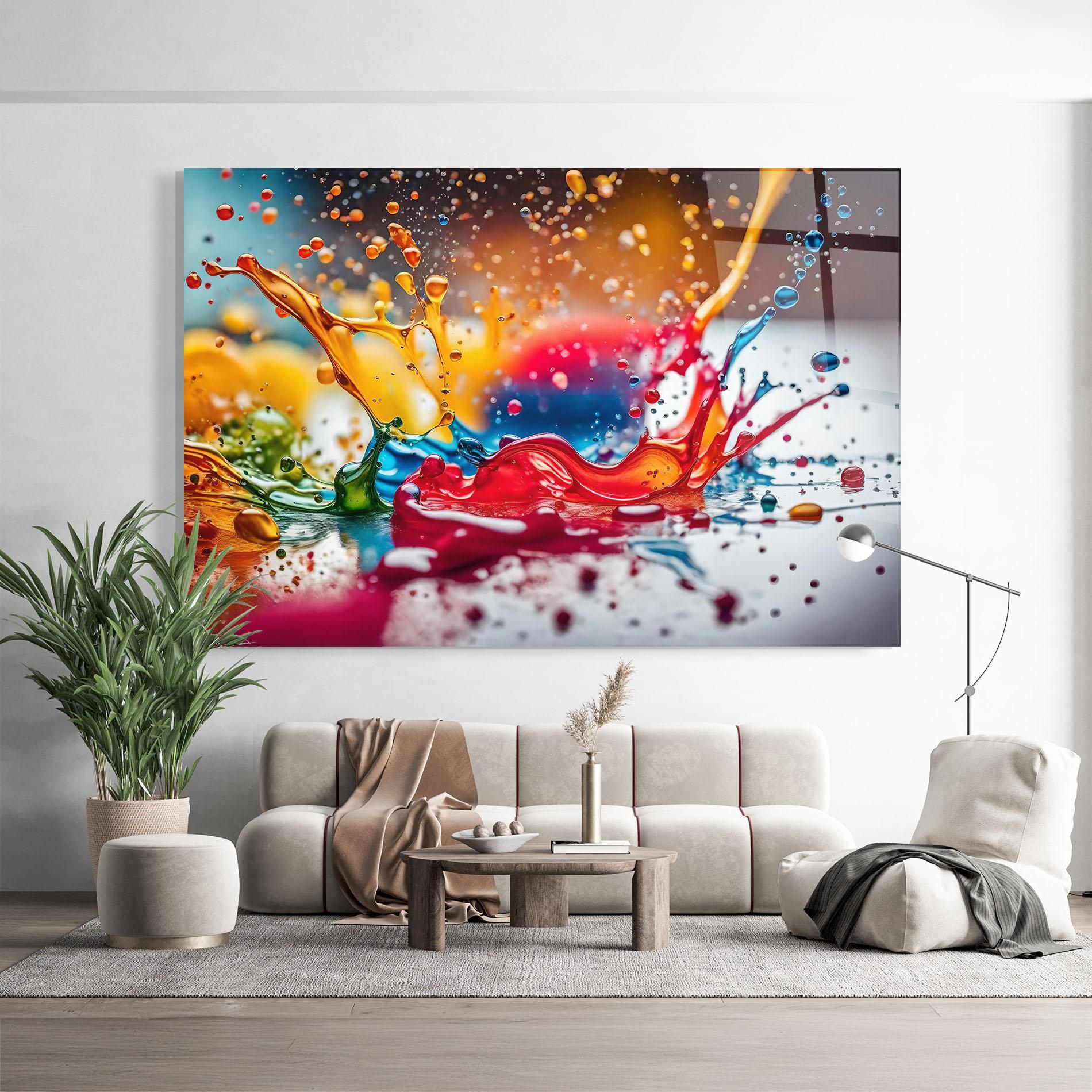 Glasbild Water Color Splash mockup 9