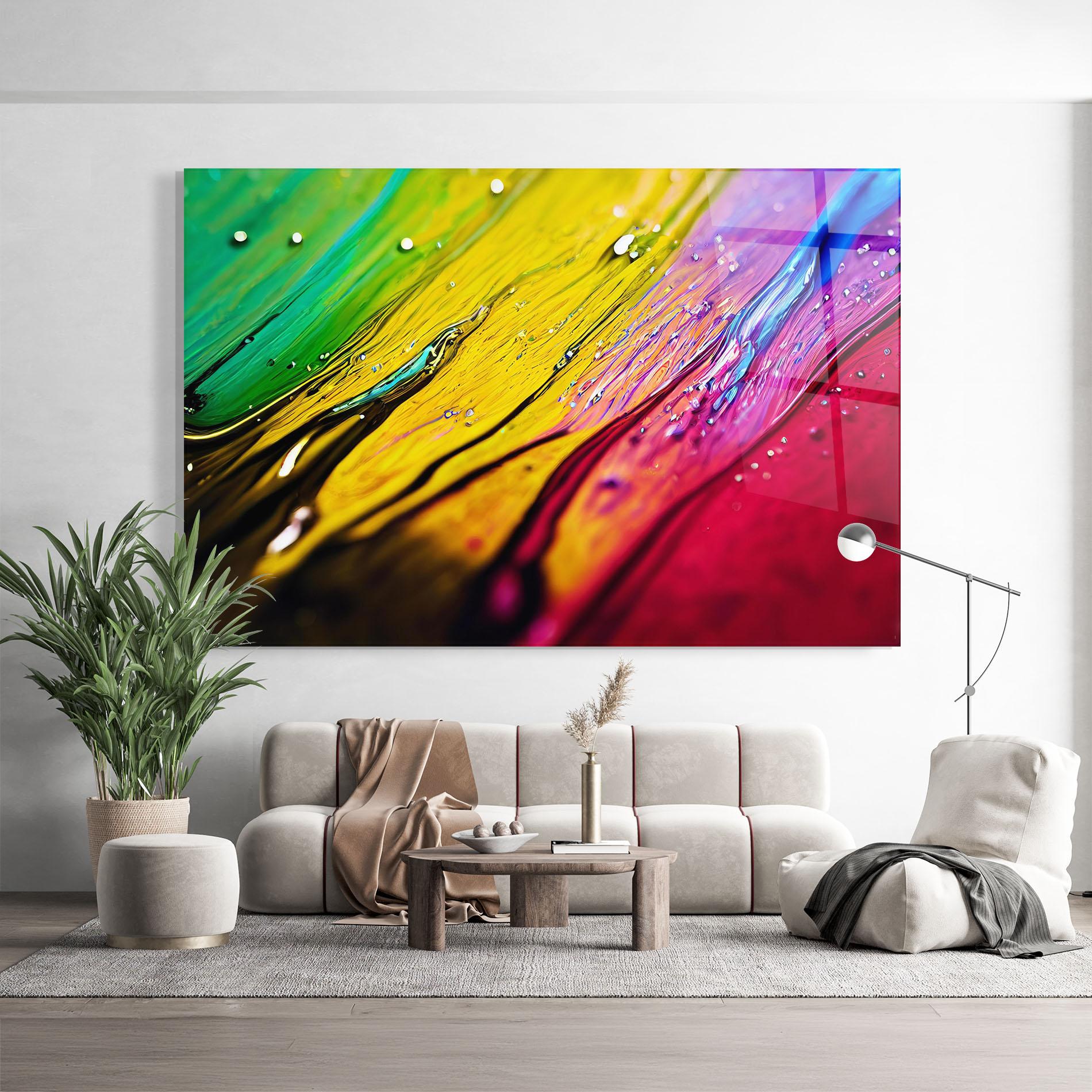 Glasbild Yellow Green mockup 9