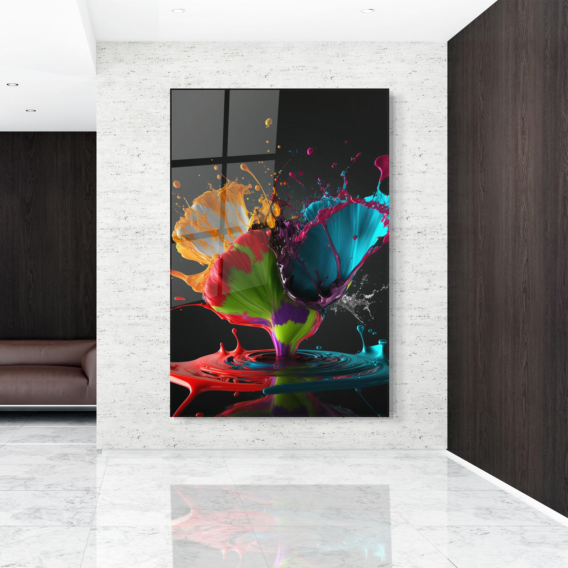 Glasbild Beautiful Colorful Splash mockup 9