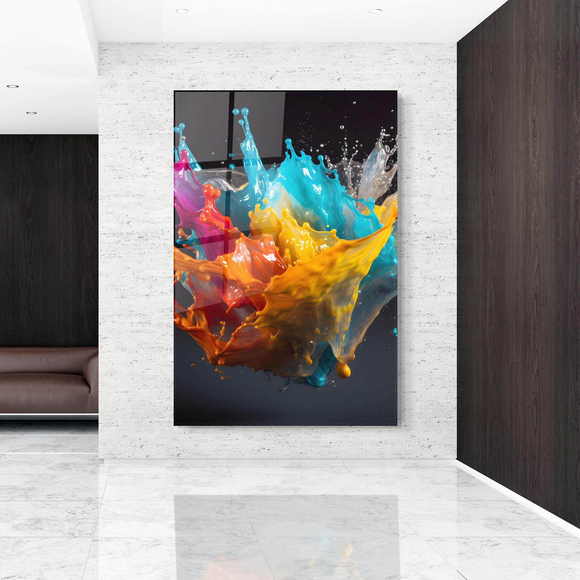 Glasbild Colorful Splash Floating mockup 9