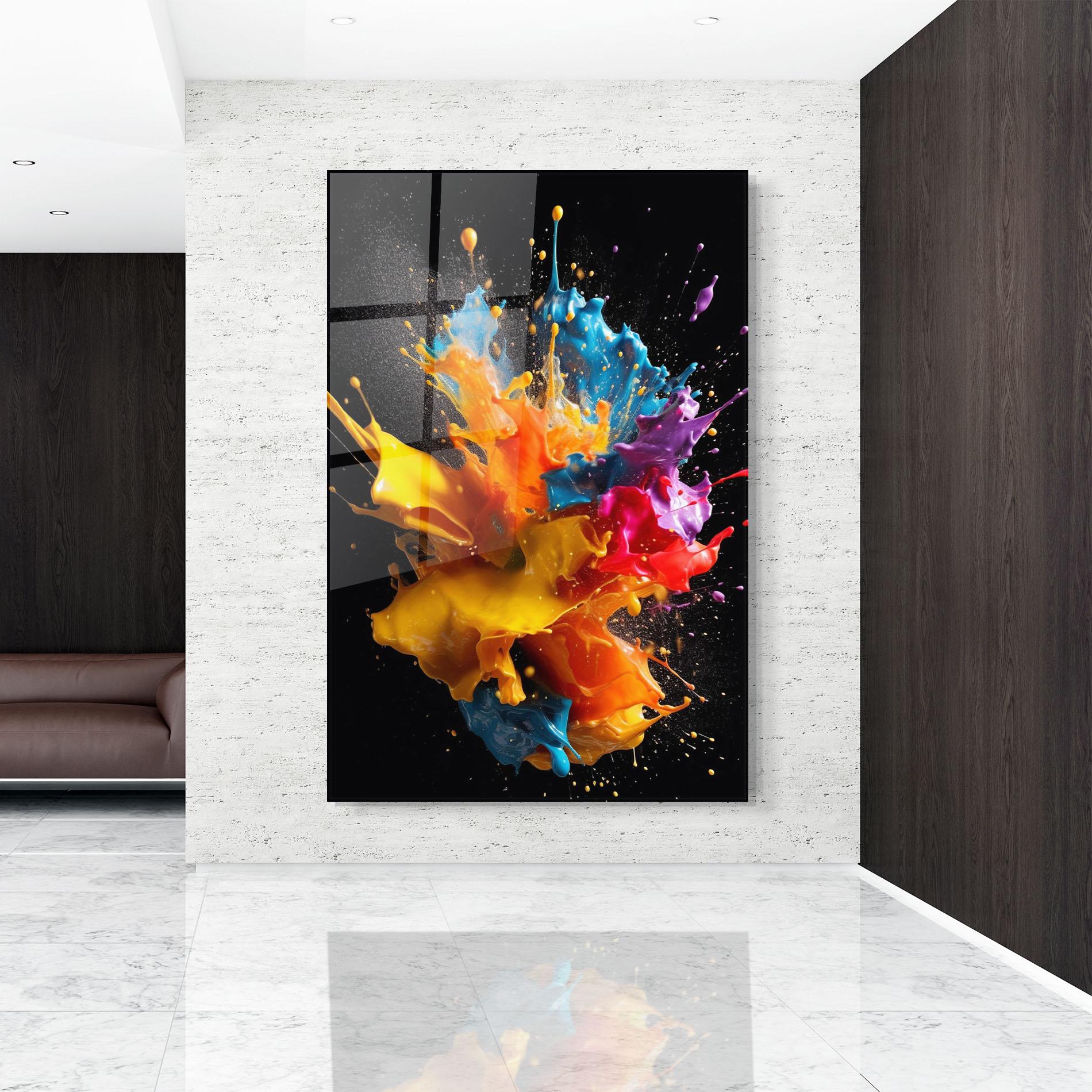 Glasbild Colors Splashing mockup 9