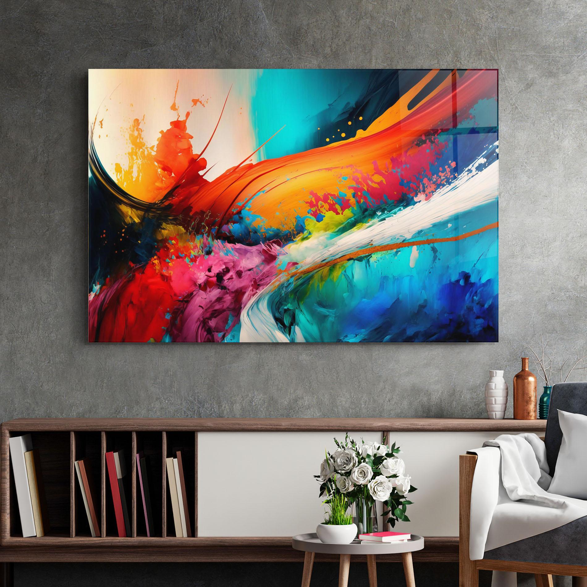 Glasbild Art Brush Strokes mockup 2