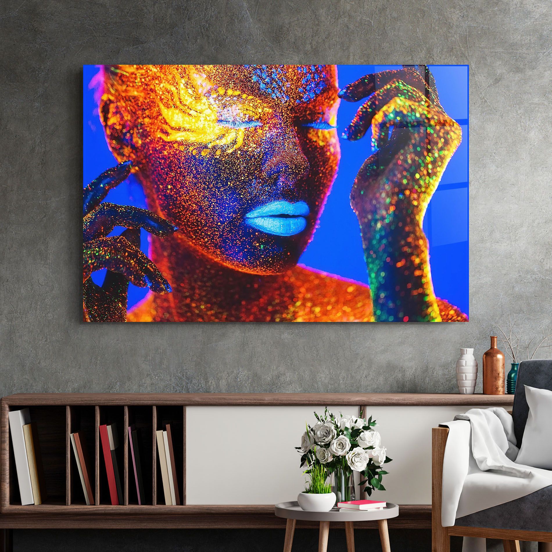 Fluorescent Blue Lips mockup 2