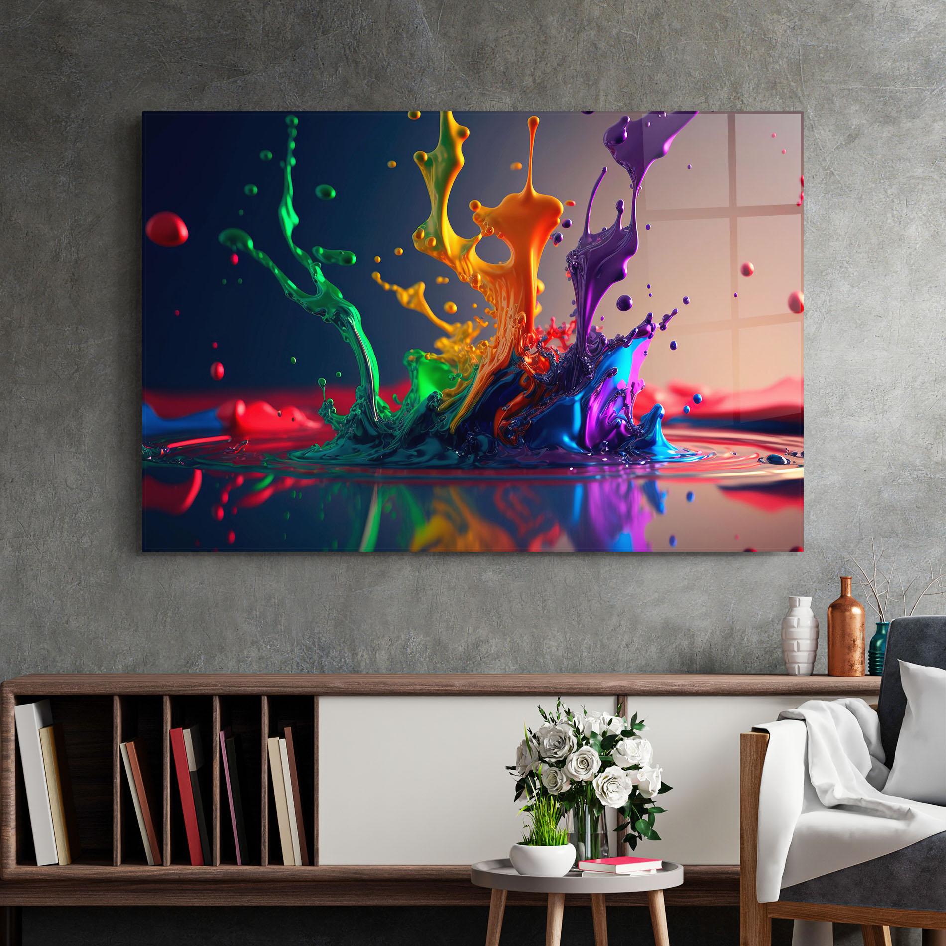 Glasbild Green Color Splash mockup 2