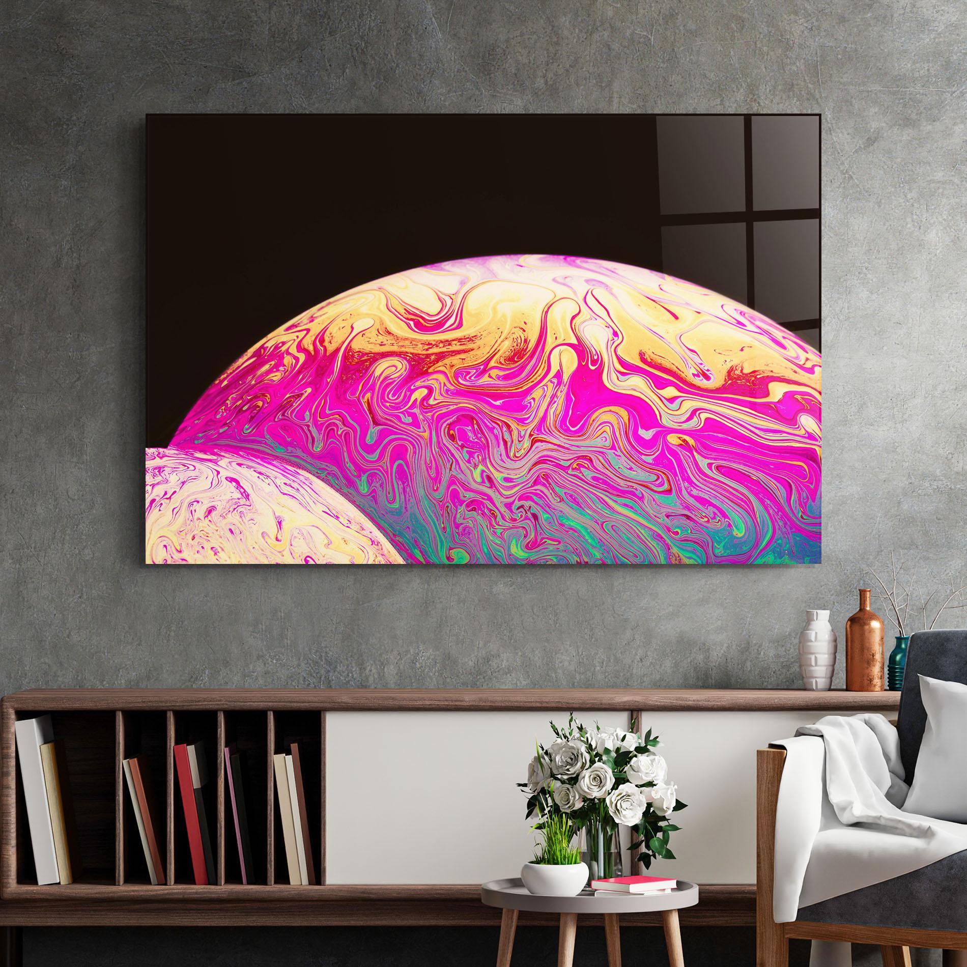 Glasbild Psychedelic Bubbles mockup 2