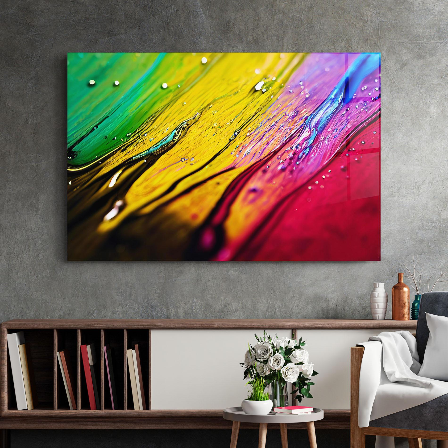 Glasbild Yellow Green mockup 2