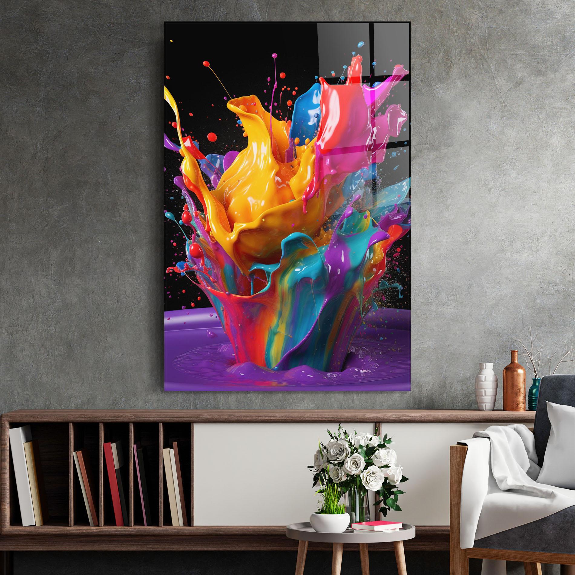Glasbild Brightly Color Splashing mockup 2