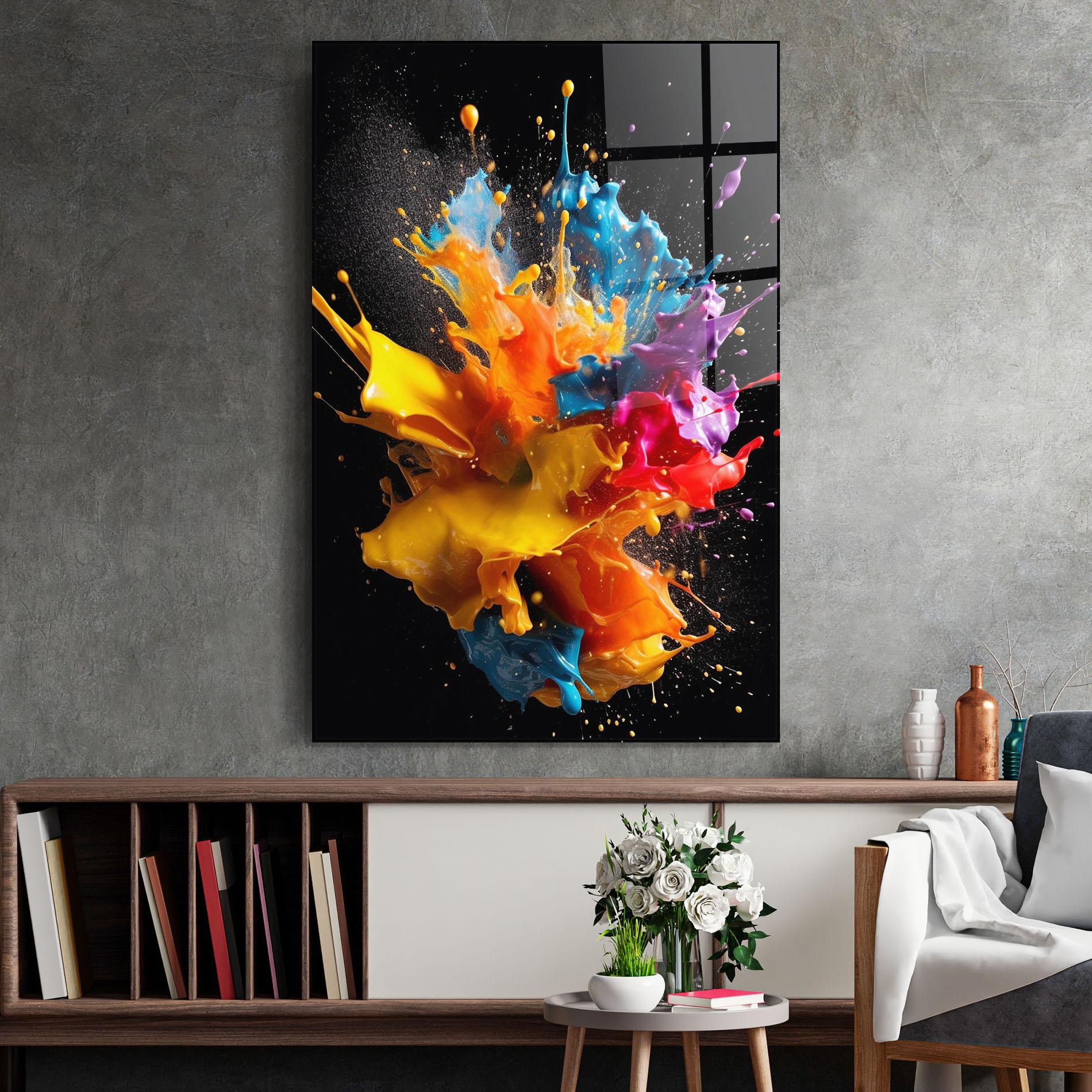 Glasbild Colors Splashing mockup 2