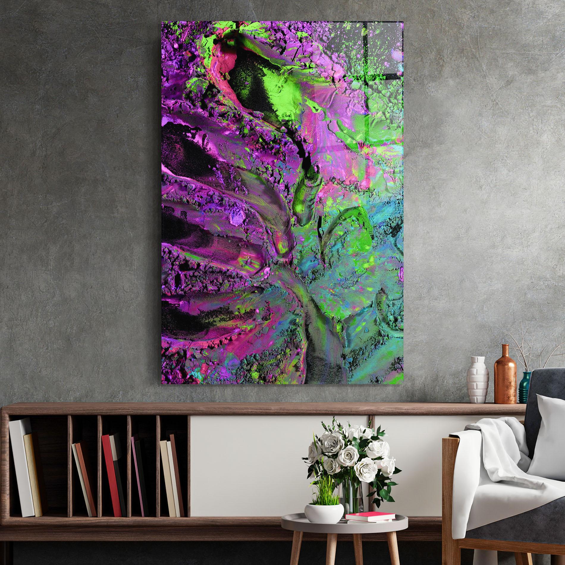 Glasbild Purple Powder mockup 2