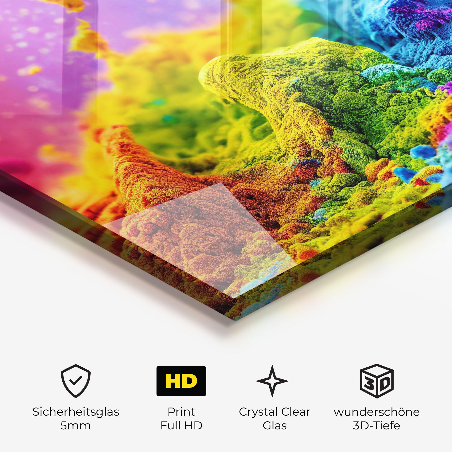 Glasbild Color Powder Explosion mockup 3